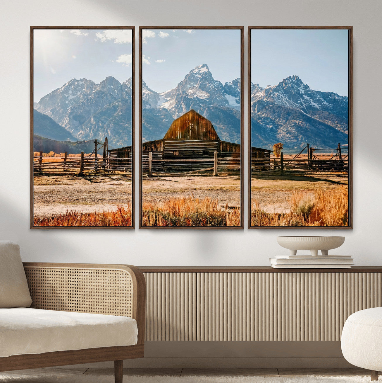 26513-MGV-CV-36X24 - Vintage Old Barn Field Wall Art Canvas Print for Farmhouse Decor - Rustic Barn Wall Art Canvas Print