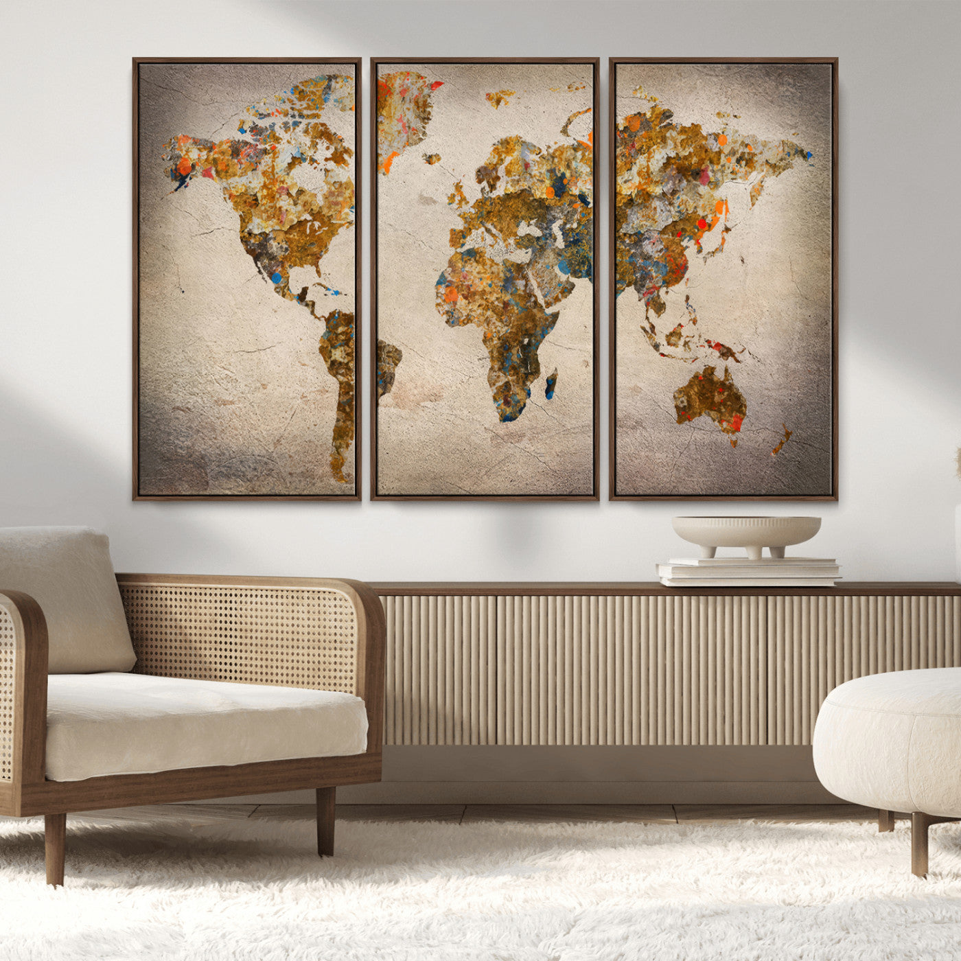 MGV-FC-48X32-3P - Push Pin World Map Canvas Print – Framed Wall Art for Couples to Track Their Travels – Anniversary