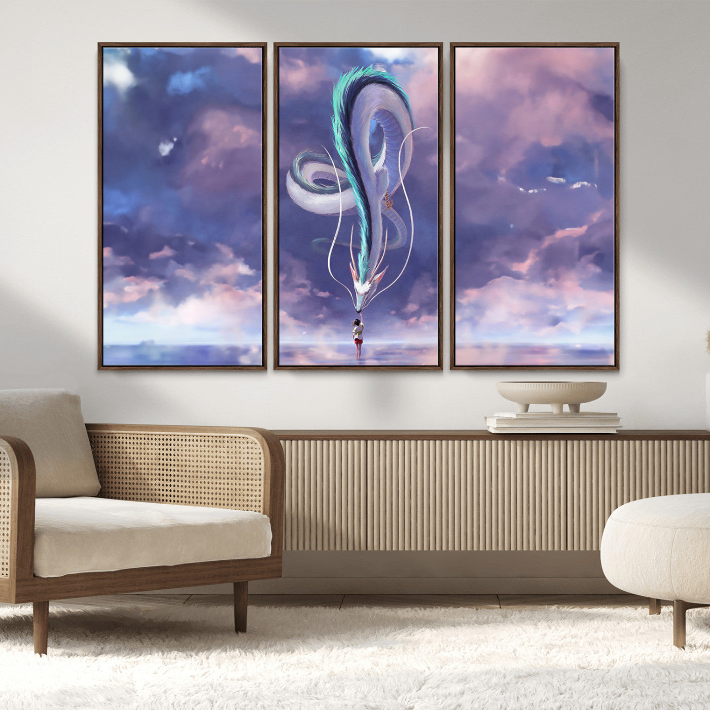 MGV-FC-48X32-3P - Spirited Away Haku and Chihiro Poster - Anime Lover - Hayao Miyazaki - Studio Ghibli Poster - Anime