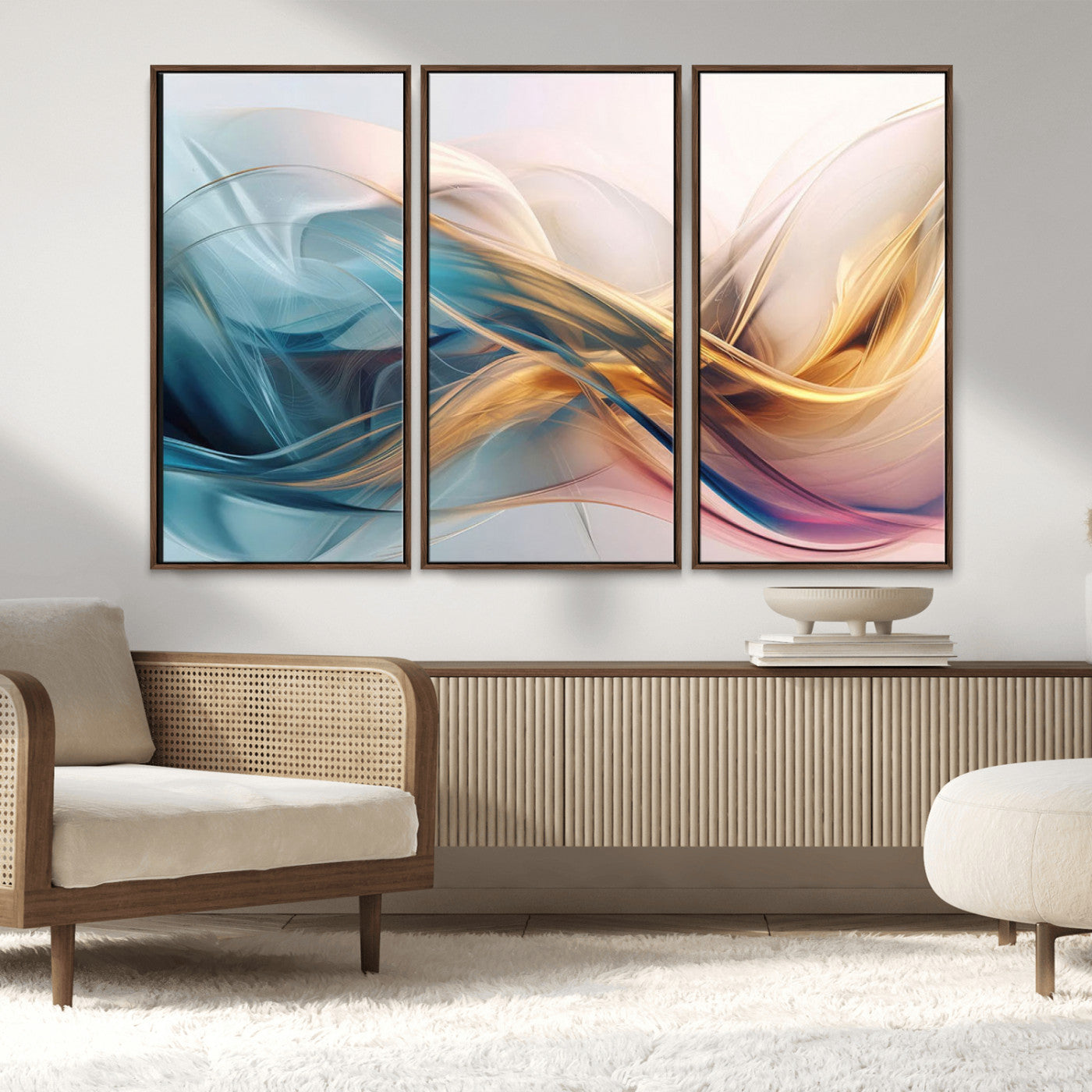 -Abstract Flowing Colors Wall Art Canvas Print