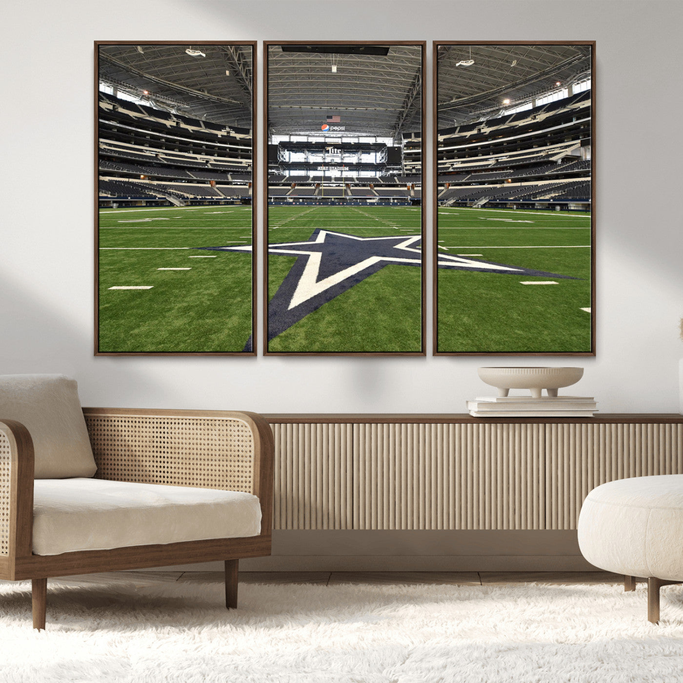 MGV-FC-48X32-3P - Dallas Cowboys Football Team Print - Arlington AT&T Stadium Wall Art Canvas Print