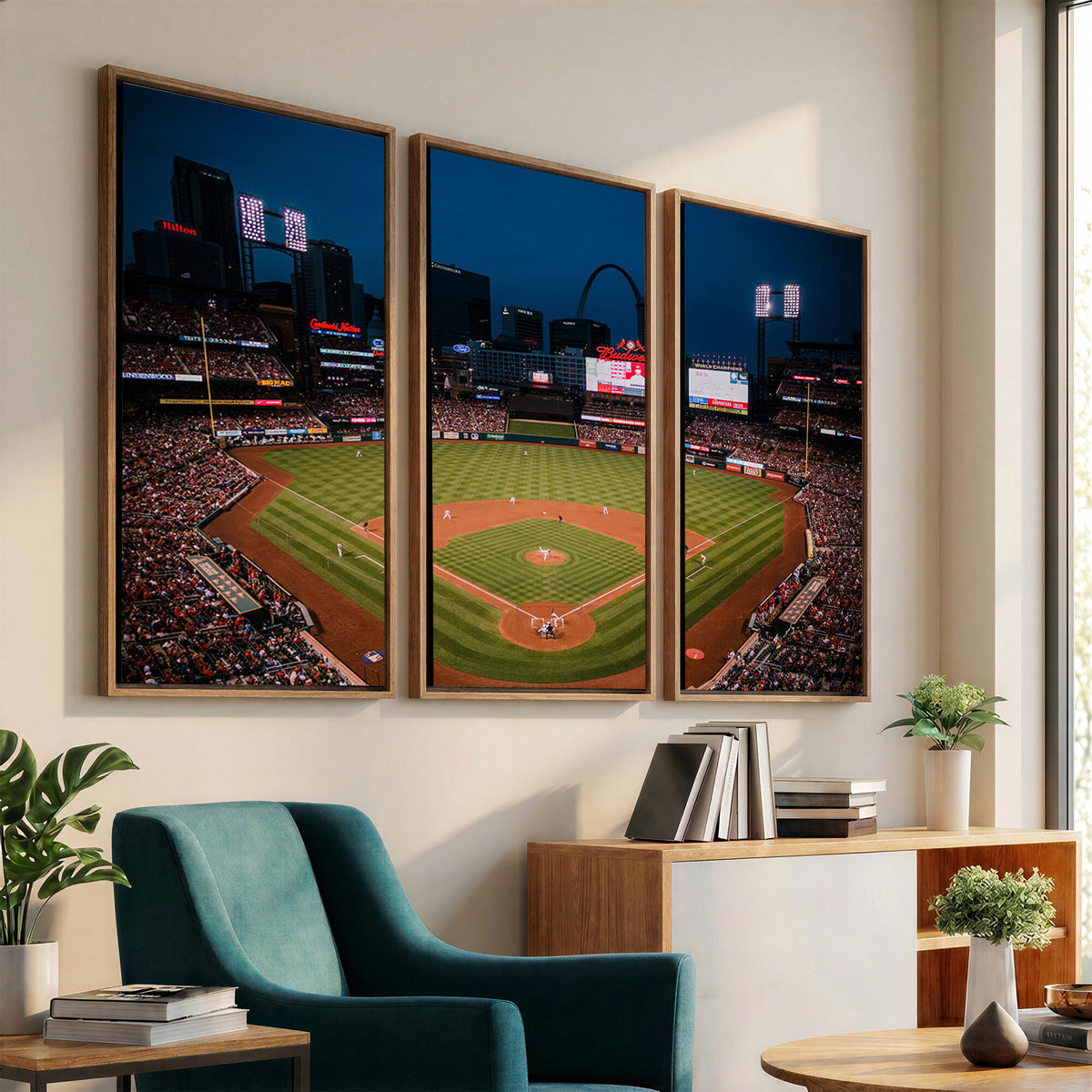 38612-MGV-CV-36X24 - St. Louis Cardinals Baseball Team Print - Busch Stadium Wall Art