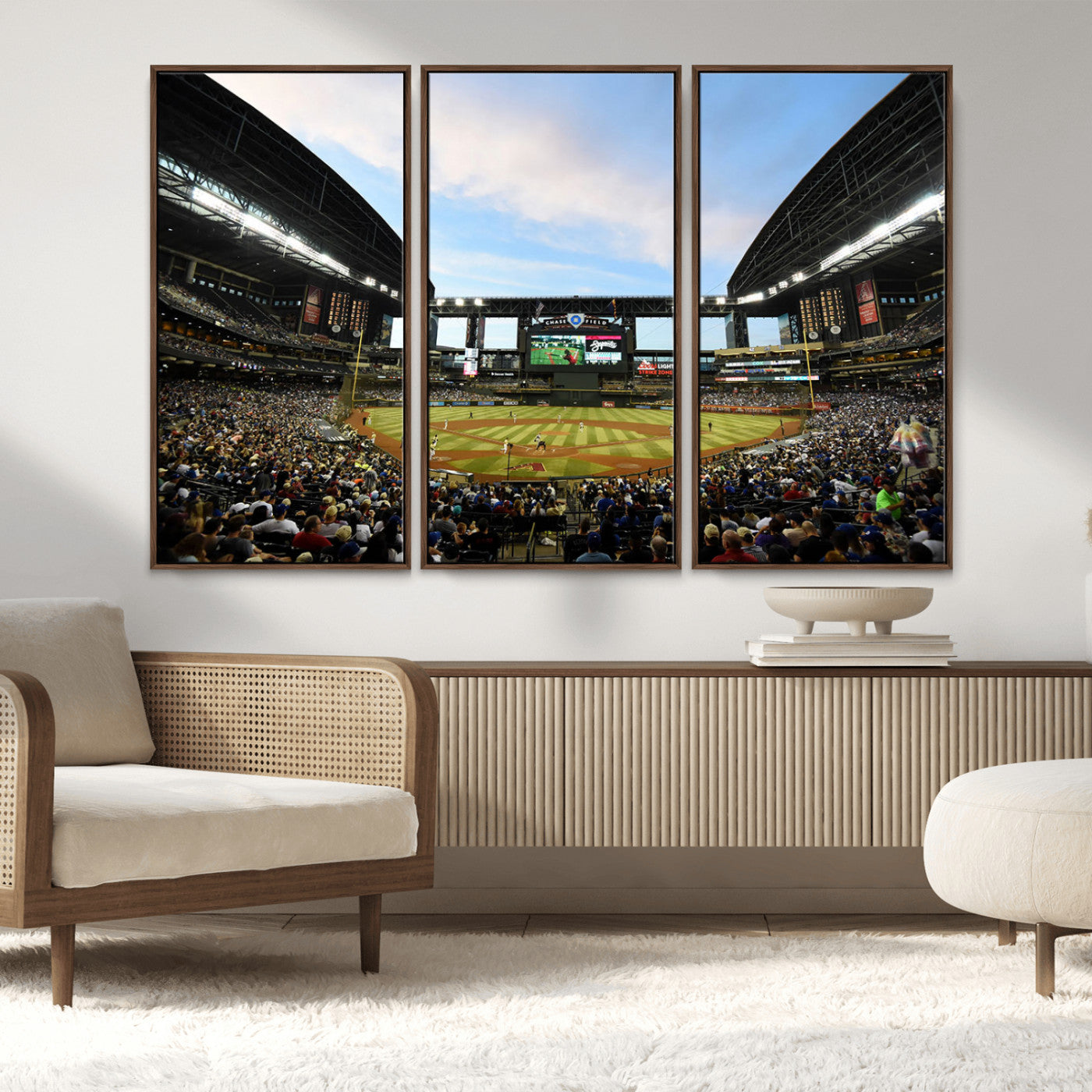 MGV-FC-48X32-3P - Arizona Diamondbacks Baseball Team Print - Phoenix Chase Field Stadium Wall Art Canvas Print