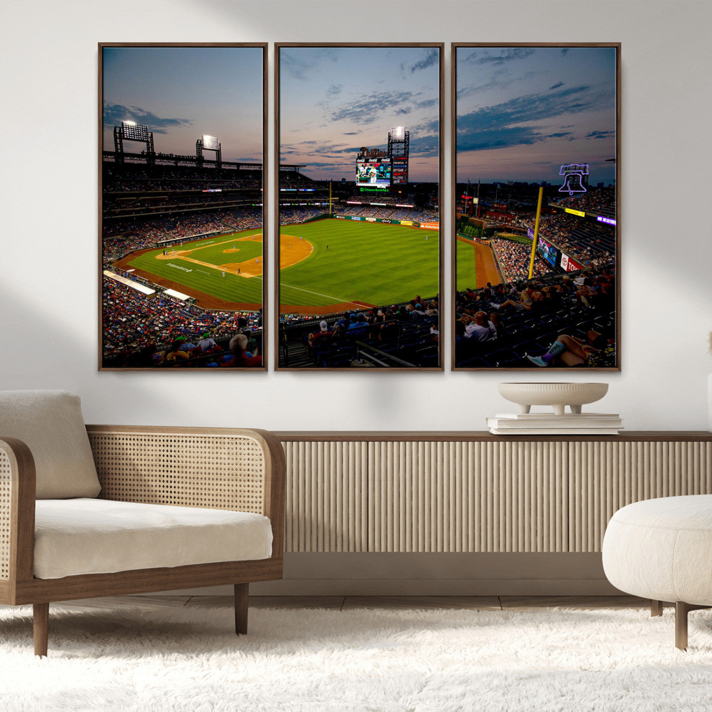 MGV-FC-48X32-3P - Philadelphia Phillies Baseball Team Print - Citizens Bank Park Stadium Wall Art Canvas Print