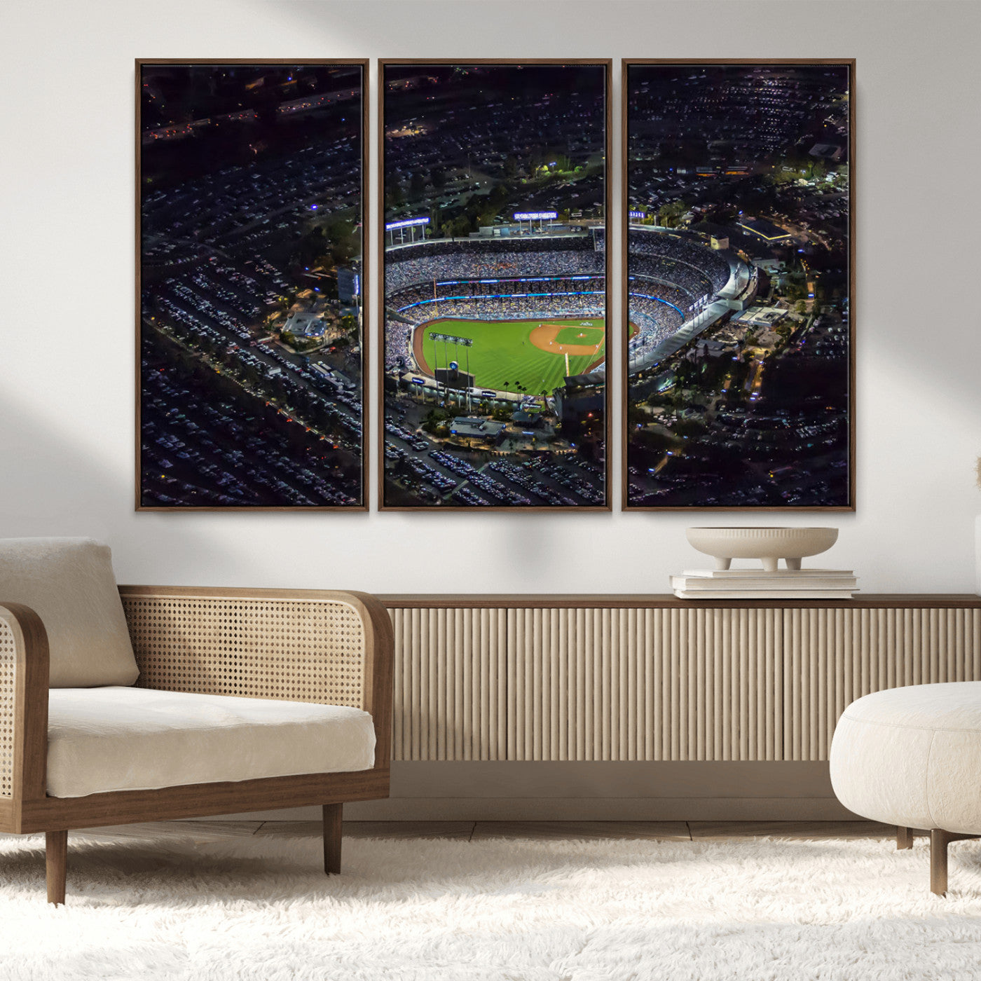 MGV-FC-48X32-3P - Los Angeles Dodgers Baseball Team Print - California Dodger Stadium Wall Art Canvas Print