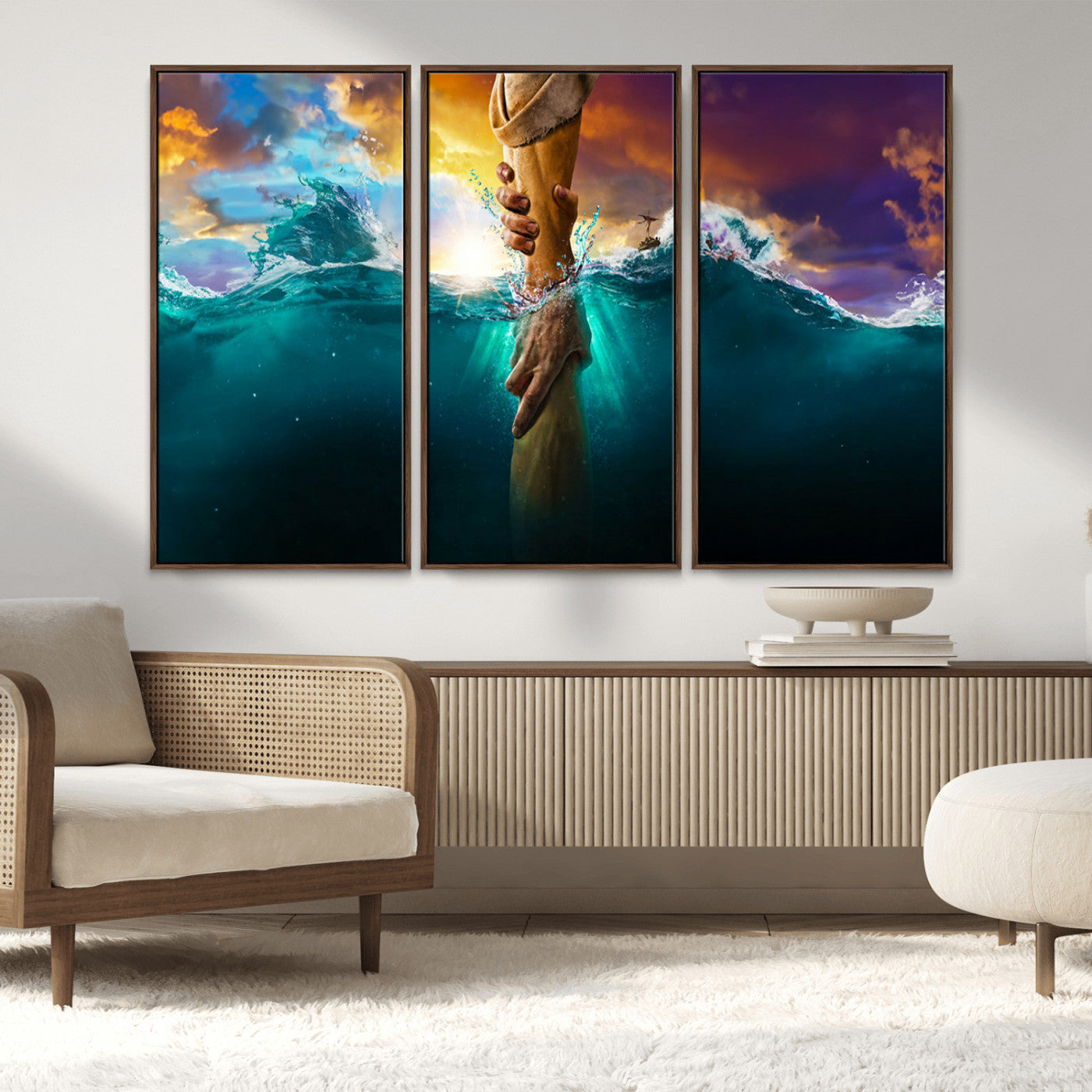 MGV-FC-48X32-3P - God Hand Wall Art Canvas Print