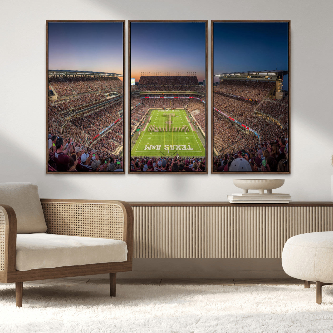 MGV-FC-48X32-3P - Kyle Field Wall Art Print | Large Texas A&M Aggies Football Canvas Print for Sports Enthusiasts | Framed, Ready-to-Hang Stadium Decor