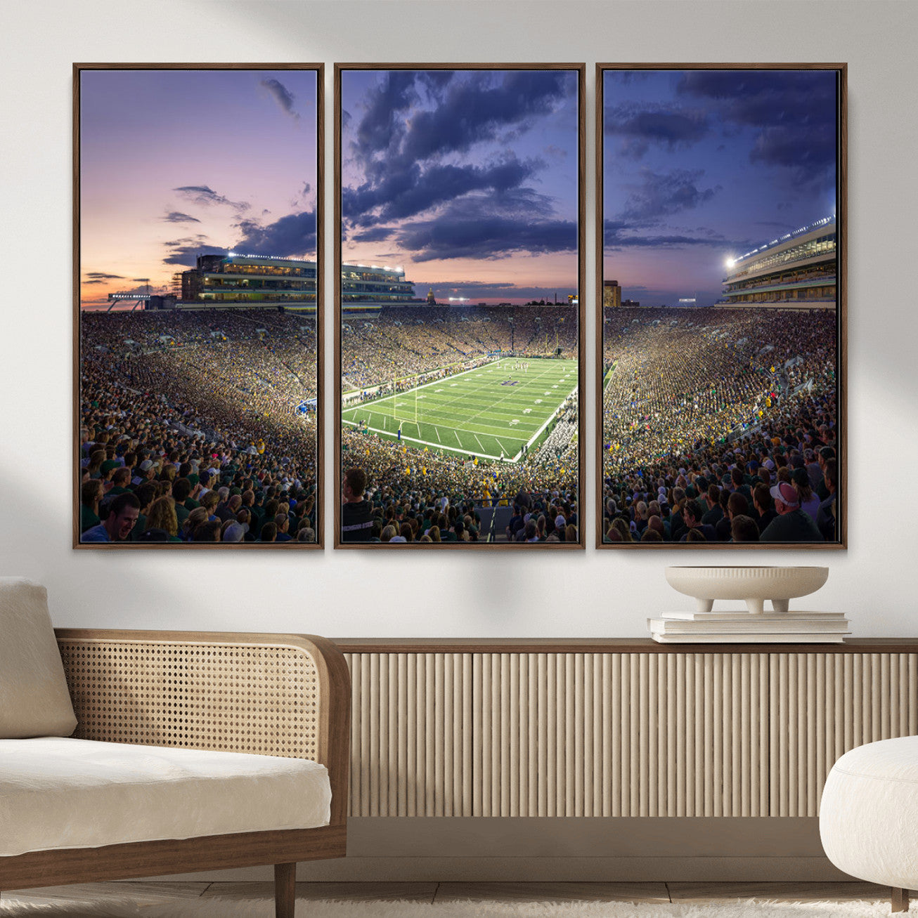 50825-MGV-CV-36X24 - Notre Dame Fighting Irish Football Team Print - Notre Dame Stadium Wall Art Canvas Print