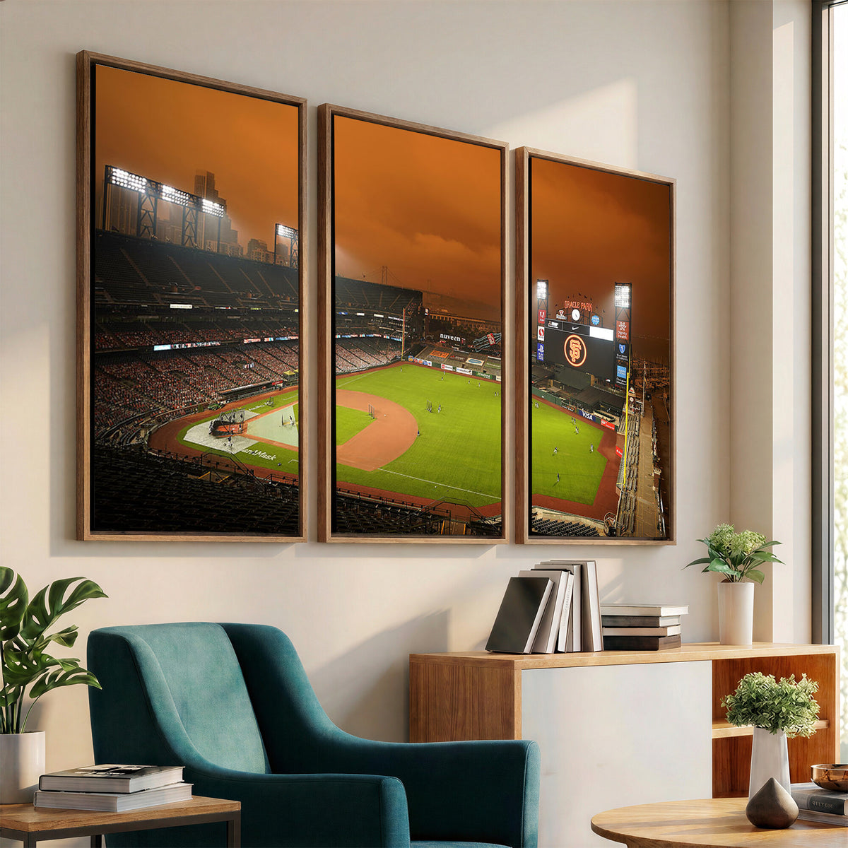 31315-MGV-CV-36X24 - San Francisco Giants Baseball Team Print, Oracle Park Stadium Wall Art Canvas Print