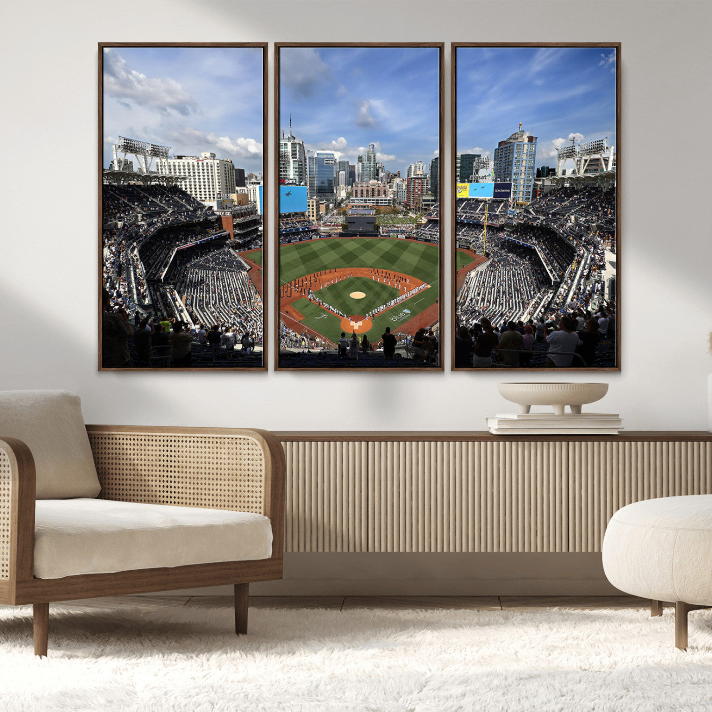 MGV-FC-48X32-3P - San Diego Padres Baseball Team Print - Petco Park Stadium Wall Art Canvas Print