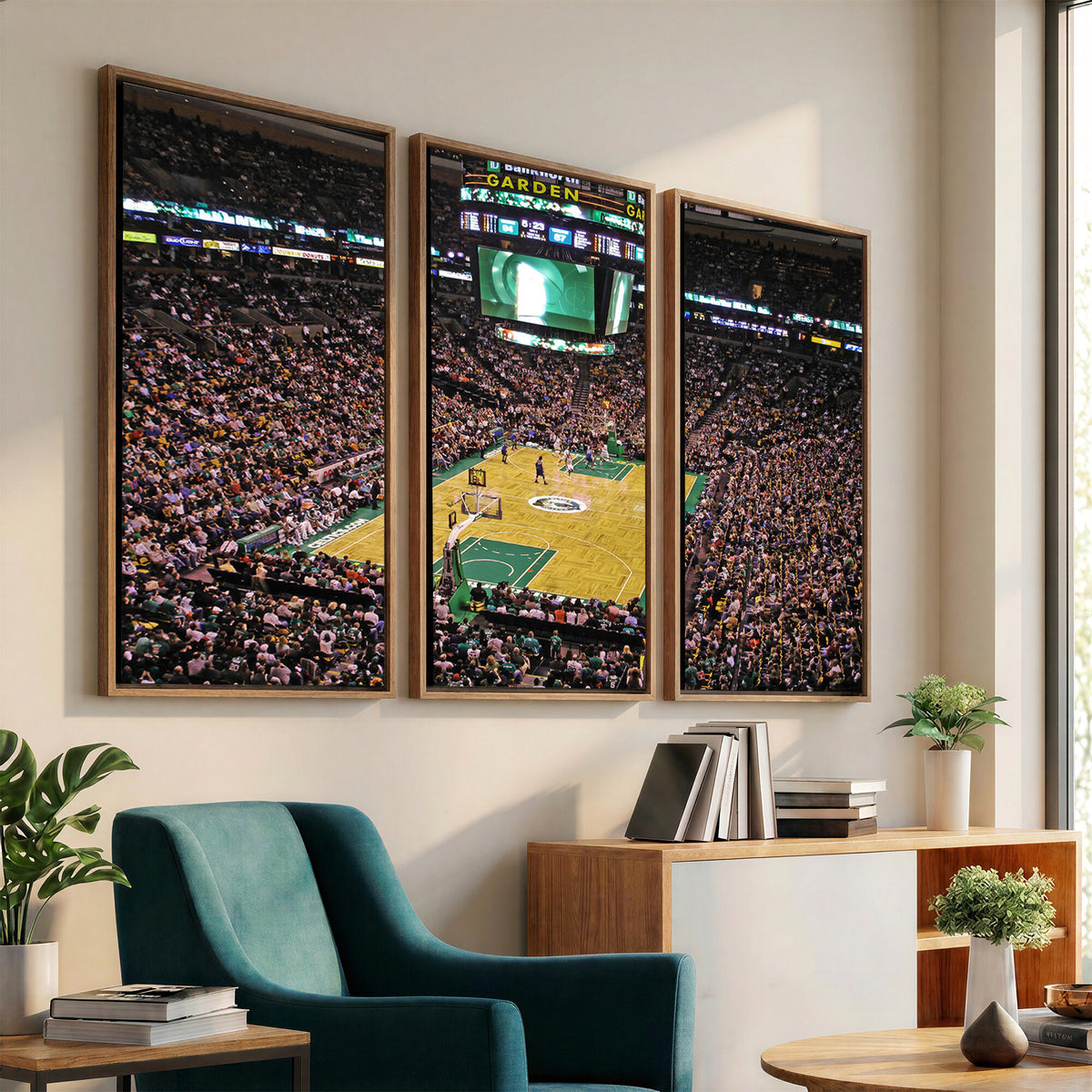 21705-MGV-CV-36X24 - TD Garden Basketball Canvas Wall Art | Boston Celtics Live Action