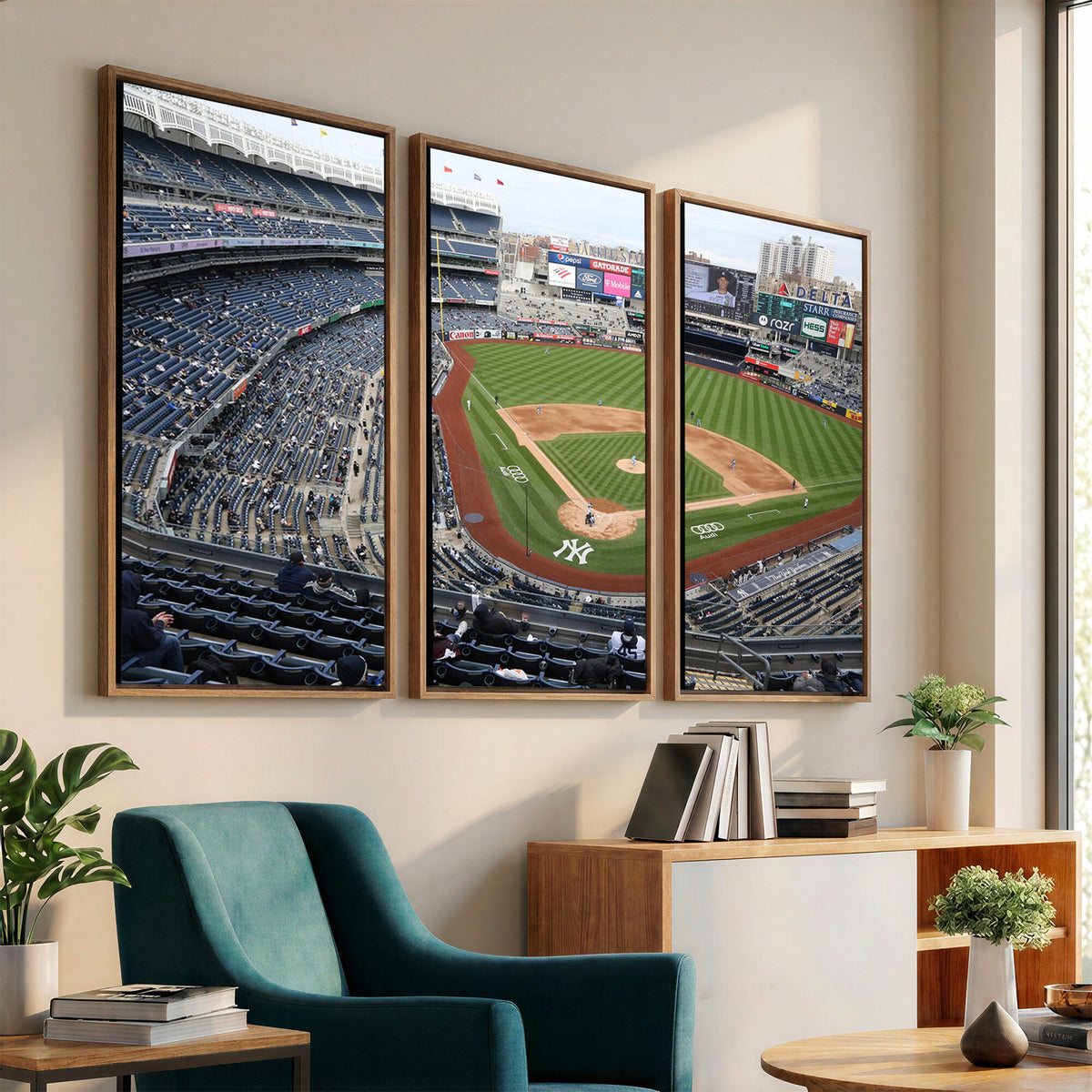 45784-MGV-CV-36X24 - New York Yankees Baseball Team Print, Yankee Stadium Wall Art Canvas Print
