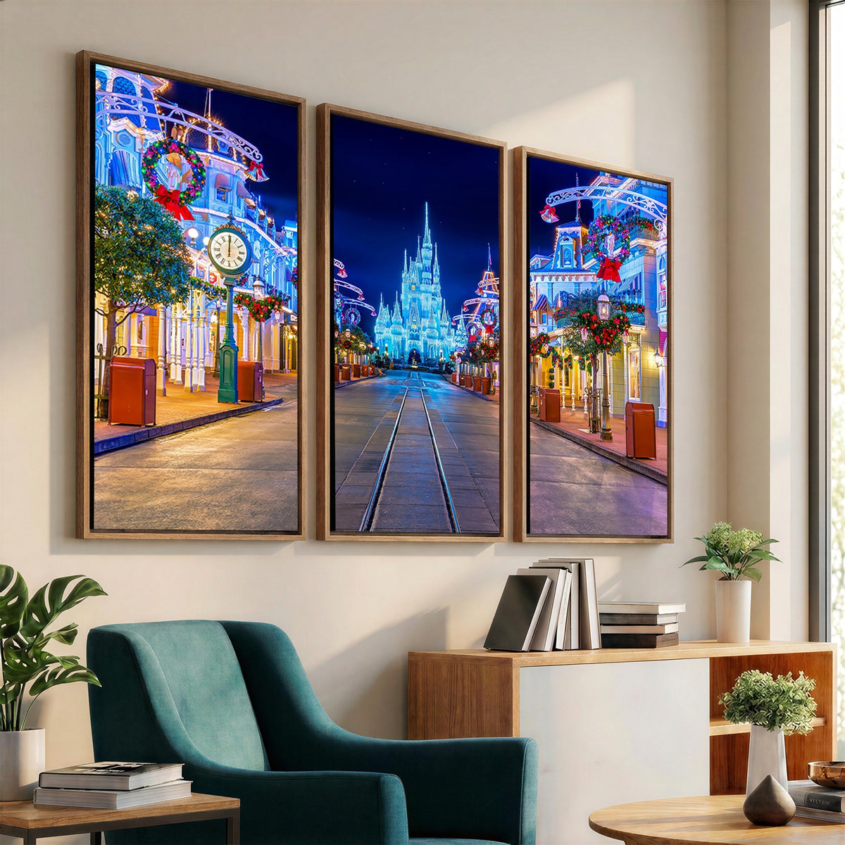 12470-MGV-CV-24X16 - Disney Wall Art | Castle Large Wall Art, Disney Magic Kingdom Print for Kids Room Decor