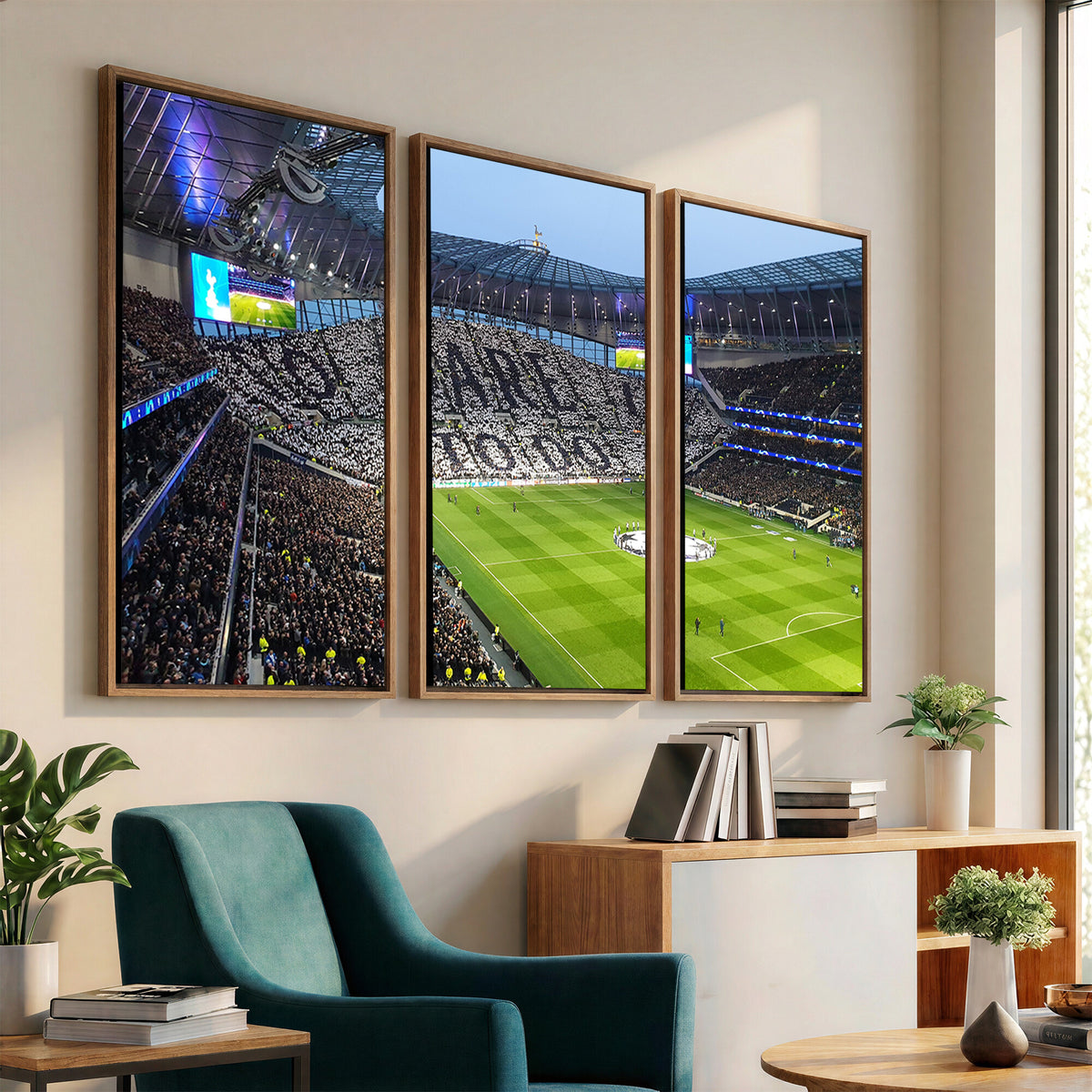 38765-MGV-CV-36X24 - Tottenham Hotspur Stadium Canvas Print, Match Day Triple Canvas Wall Art