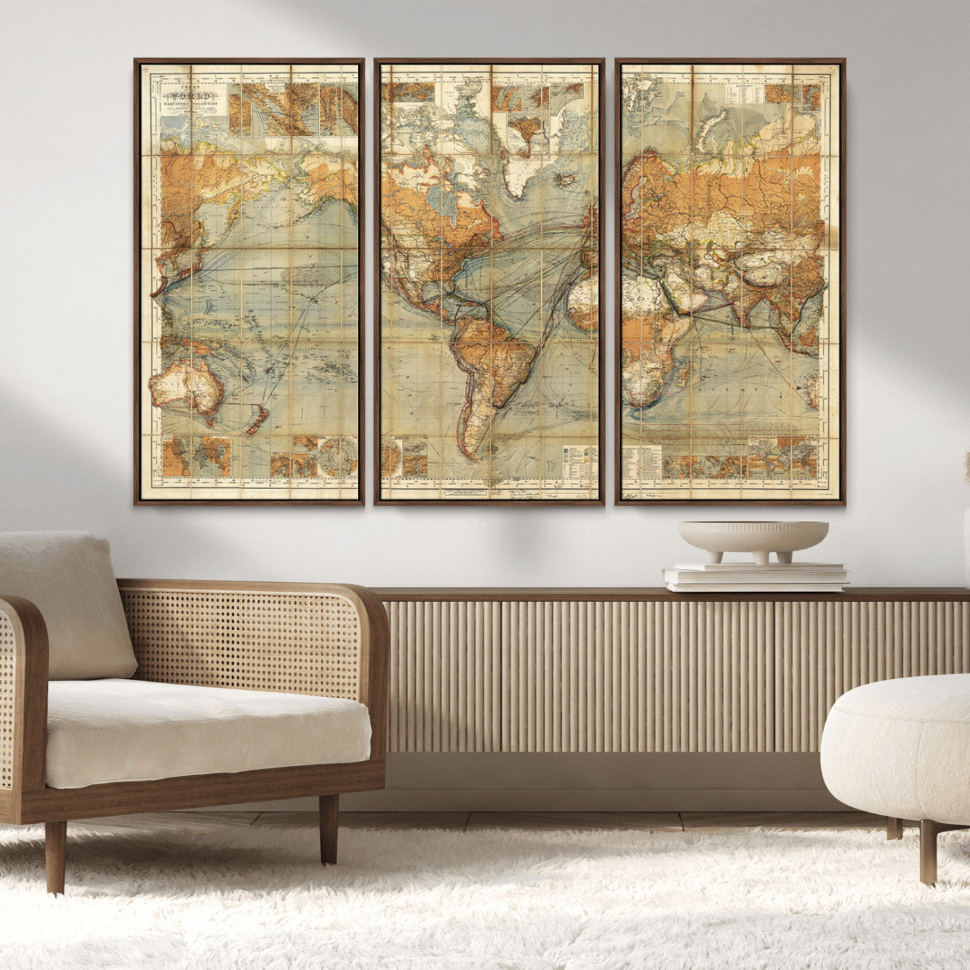 MGV-FC-48X32-3P - Push Pin World Map Canvas Print – Framed Wall Art for Couples to Track Their Travels – Anniversary
