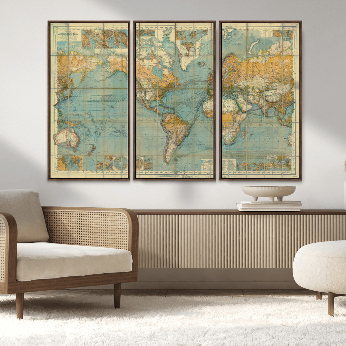 MGV-FC-48X32-3P - Push Pin World Map Canvas Print – Framed Wall Art for Couples to Track Their Travels – Anniversary