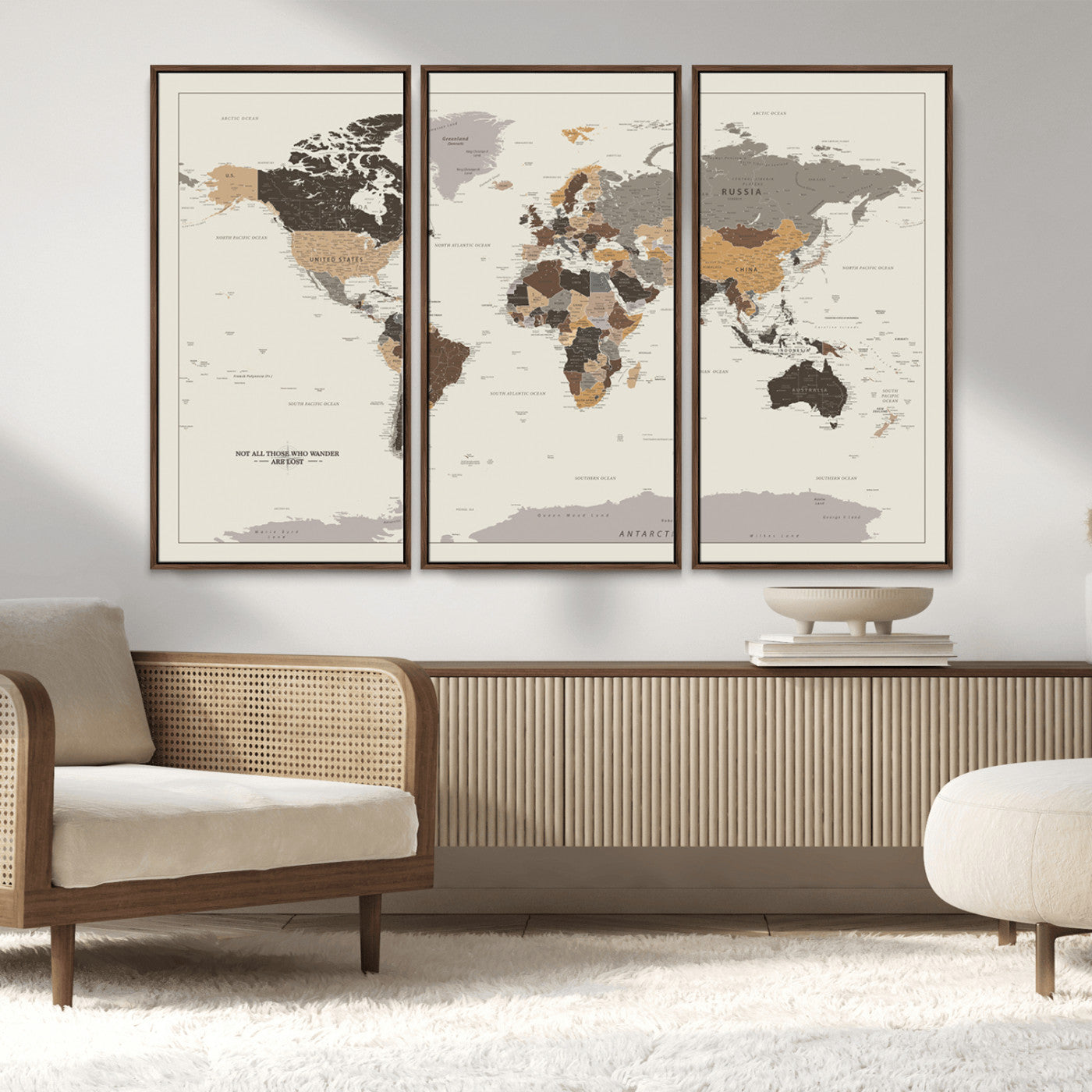 MGV-FC-48X32-3P - Push Pin World Map Canvas Print – Framed Wall Art for Couples to Track Their Travels – Anniversary