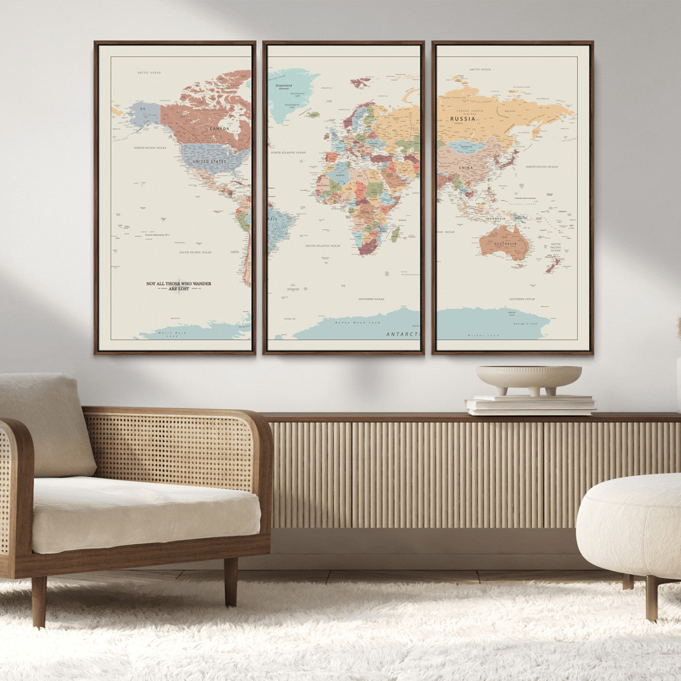 MGV-FC-48X32-3P - Push Pin World Map Canvas Print – Framed Wall Art for Couples to Track Their Travels – Anniversary