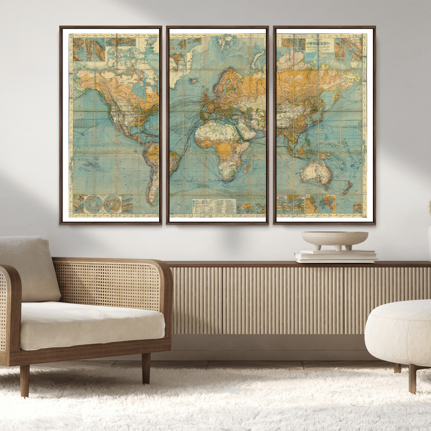 MGV-FC-48X32-3P - Push Pin World Map Canvas Print – Framed Wall Art for Couples to Track Their Travels – Anniversary