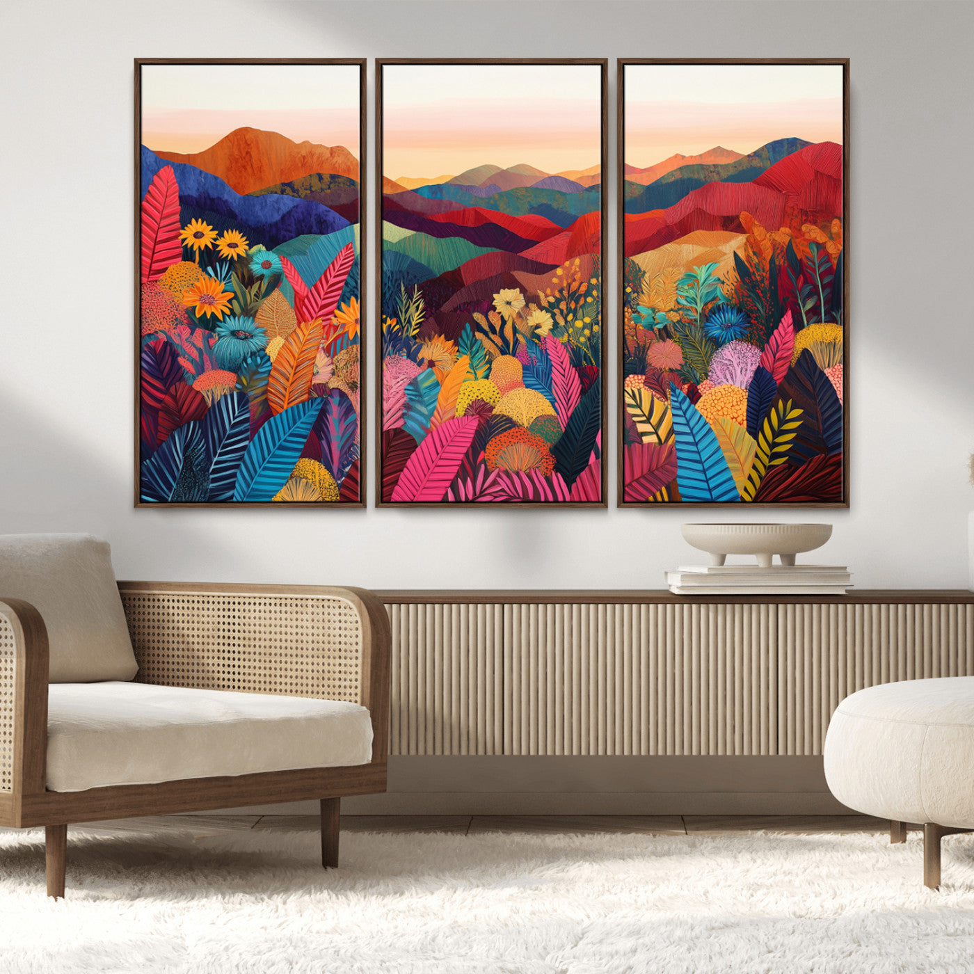 MGV-FC-48X32-3P - YAYOI KUSAMA Abstract Print - Landscape Canvas Wall Art Print - Vibrant Modern Decor for Living