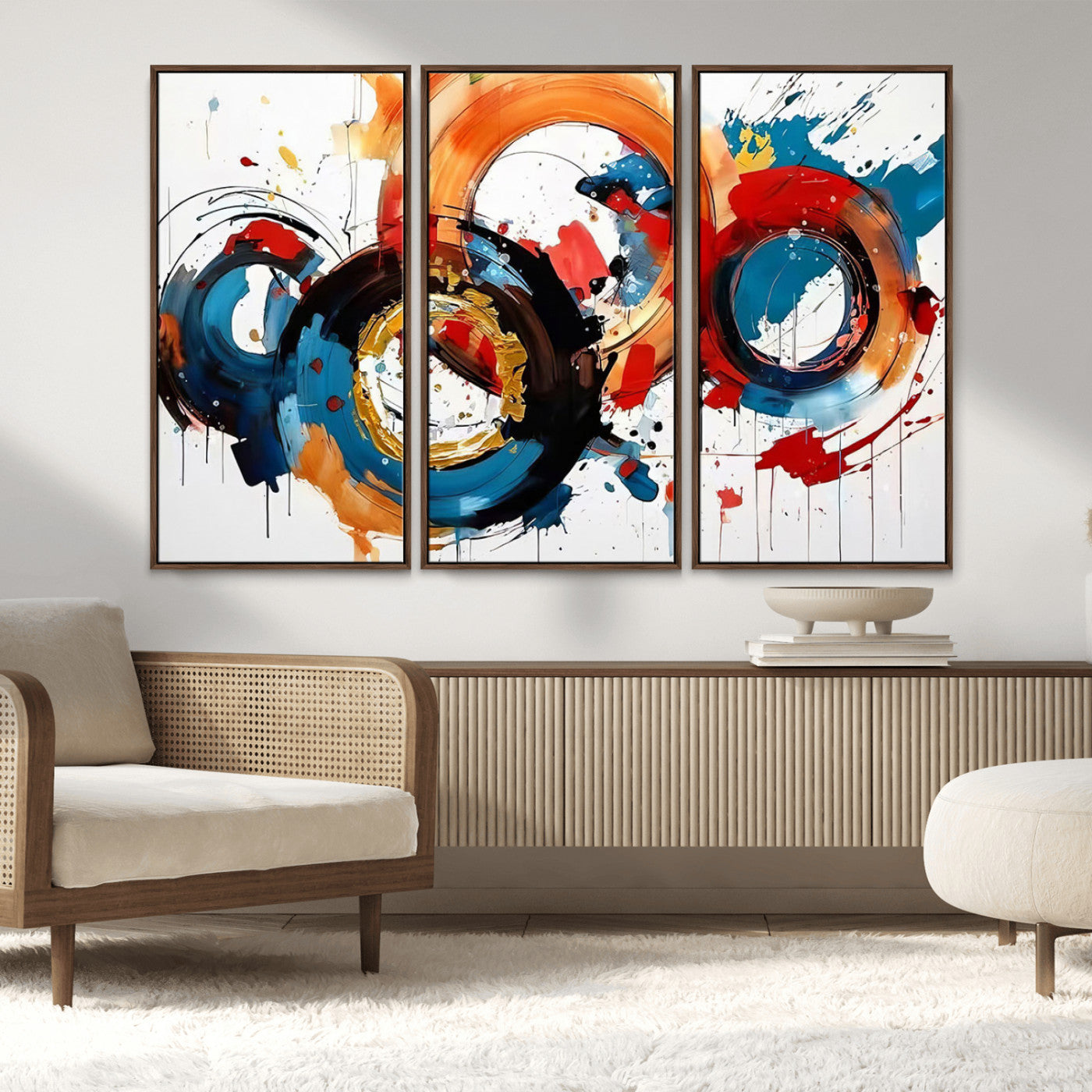 MGV-FC-48X32-3P - Abstract Wall Art, Rings Wall Art Canvas Print