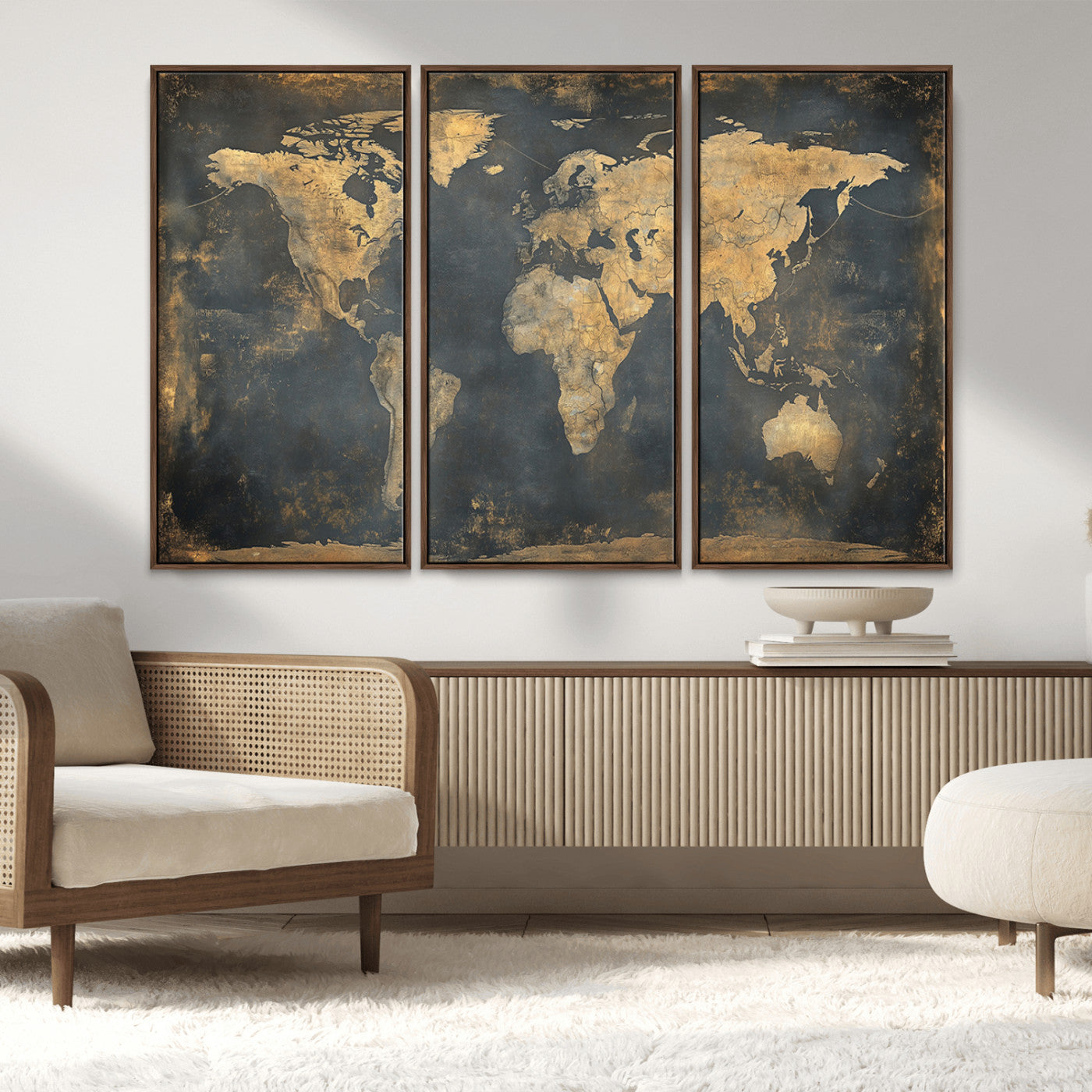 MGV-FC-48X32-3P - Push Pin World Map Canvas Print – Framed Wall Art for Couples to Track Their Travels – Anniversary