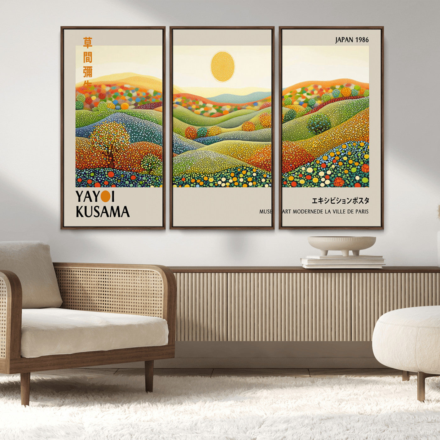 MGV-FC-48X32-3P - Yayoi Kusama Wall Art Print – Yayoi Kusama Wabi Sabi Japanese Wall Art Print - Vibrant Abstract