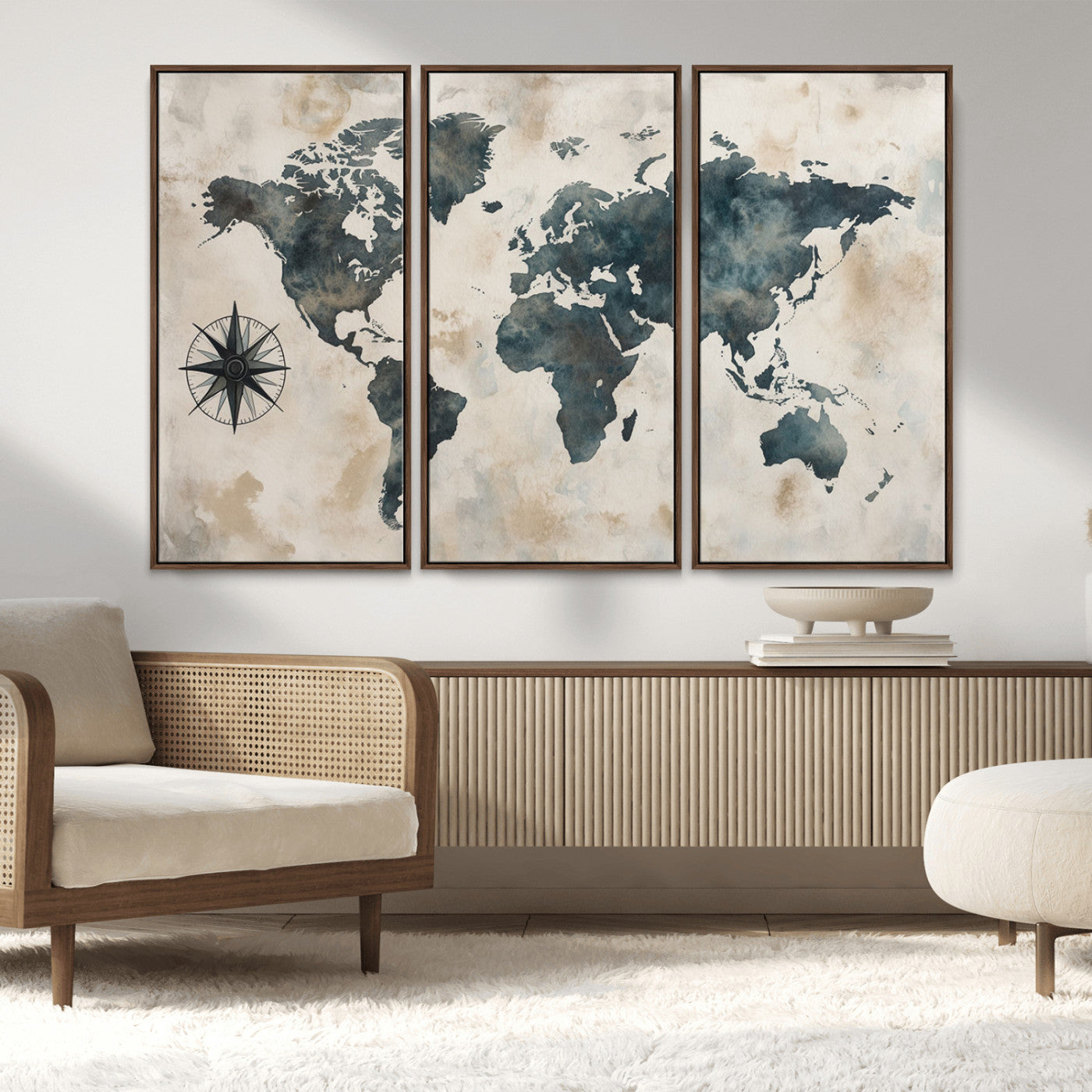 MGV-FC-48X32-3P - Push Pin World Map Canvas Print – Framed Wall Art for Couples to Track Their Travels – Anniversary