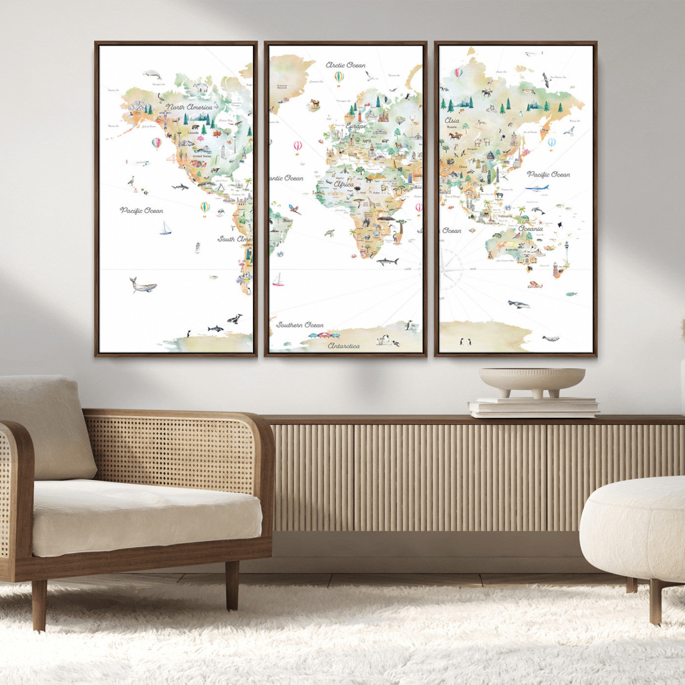 MGV-FC-48X32-3P - Push Pin World Map Canvas Print – Framed Wall Art for Couples to Track Their Travels – Anniversary
