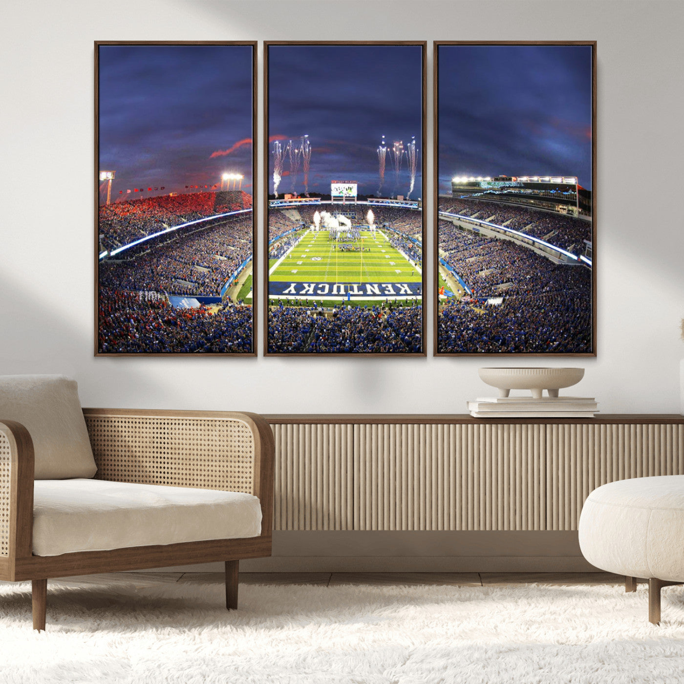 MGV-FC-48X32-3P - Kroger Field Canvas Wall Art - Kentucky Stadium Wall Art Print - Sunset Football Stadium Wall Decor