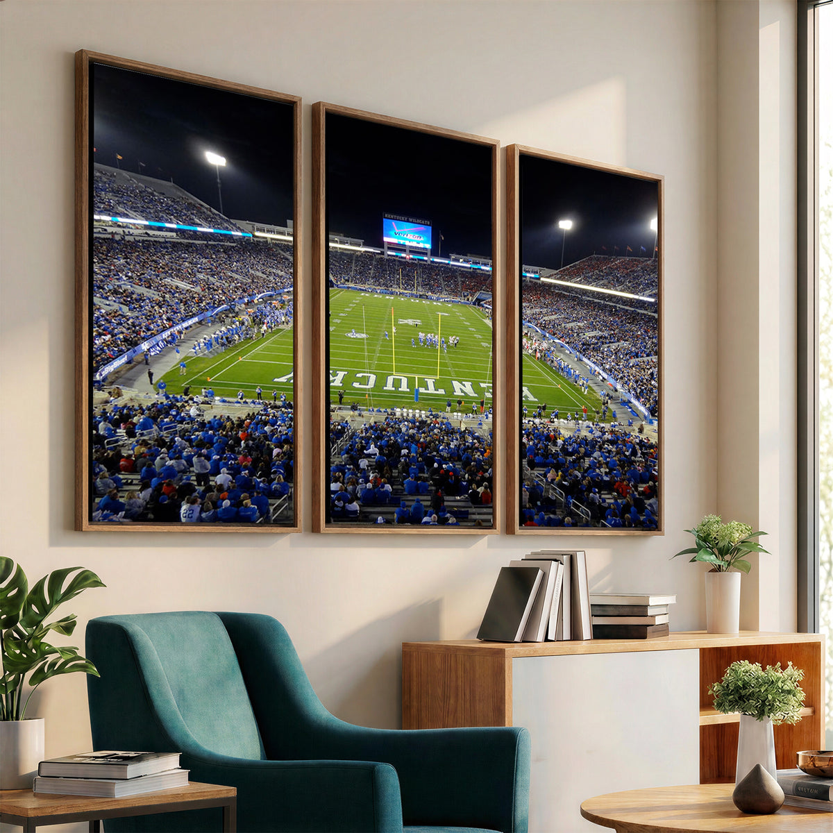 14304-MGV-CV-36X24 - Kroger Field Canvas Wall Art, Kentucky Stadium Wall Art, Framed and Ready to Hang