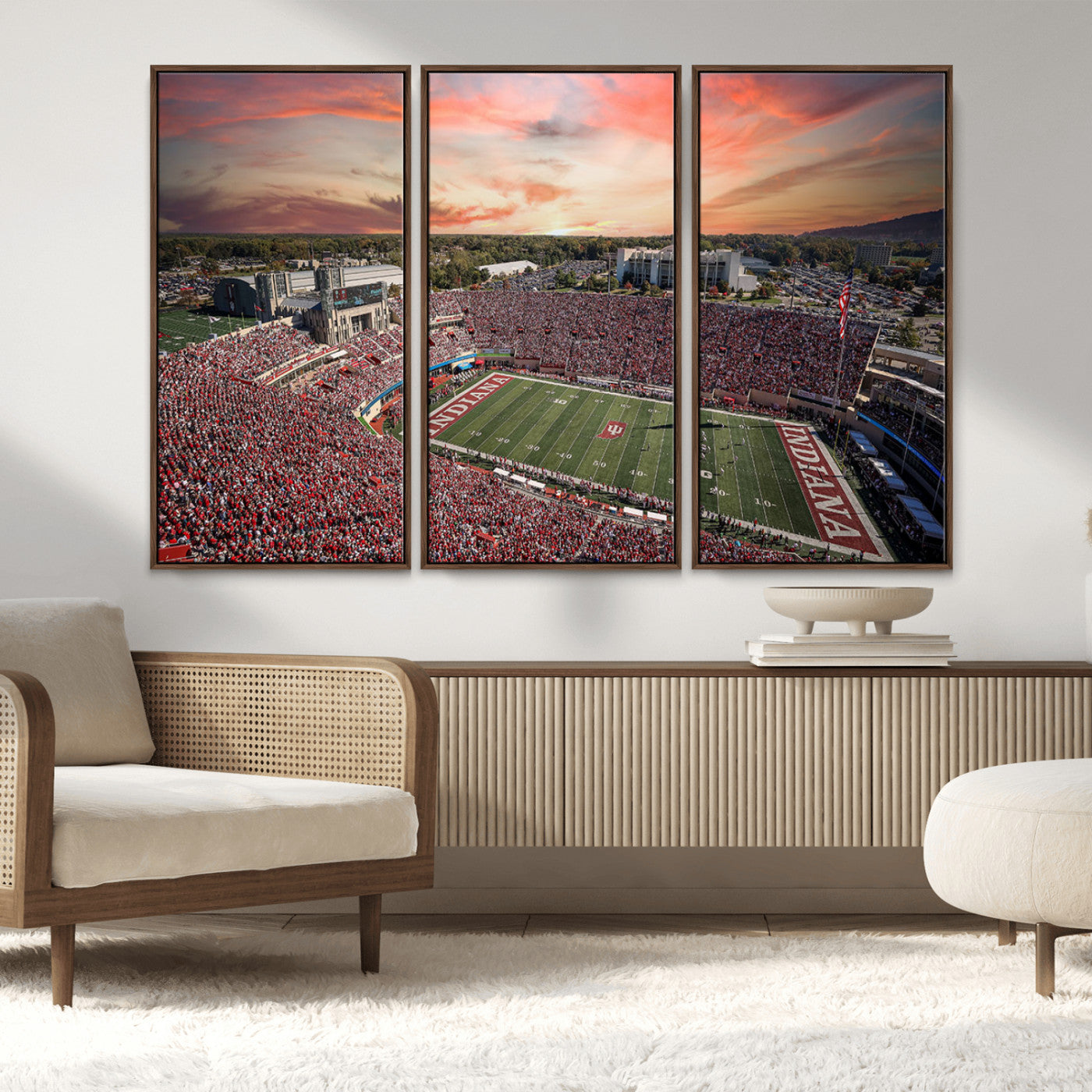 MGV-FC-48X32-3P - Indiana Memorial Stadium Wall Art Canvas Print, Framed Studium Canvas Art, Indiana Memorial Stadium