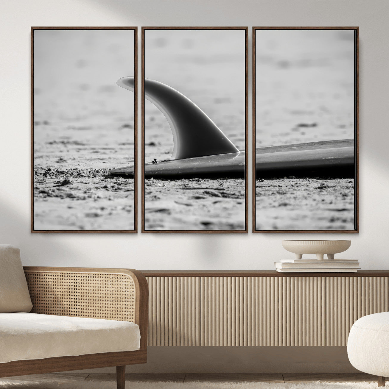 62314230-MGV-CV-36X24-Wild Horses Wall Art – Framed Black White Mountain Canvas Artwork, Rustic Countryside Design, Western Decor for Home, Office