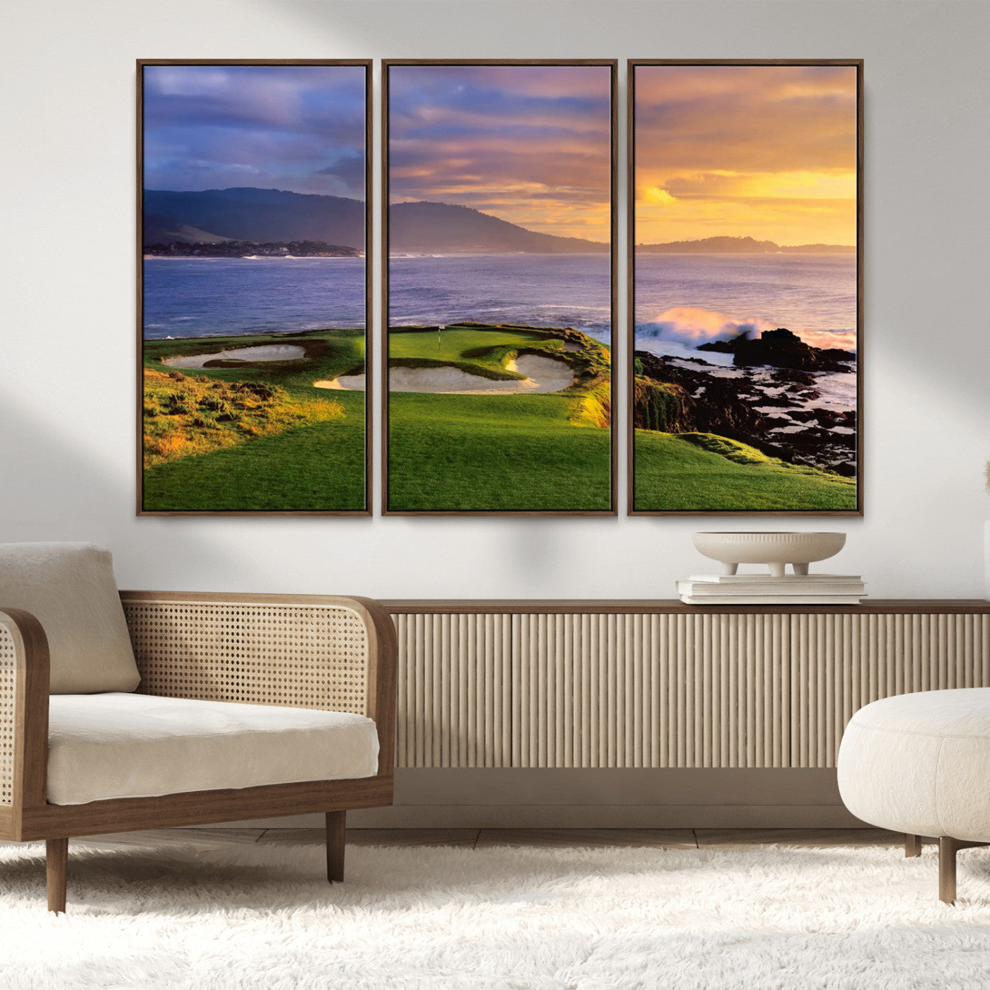 73699248-MGV-CV-36X24-Pebble Beach Golf Links Wall Art Canvas Print – Iconic Coastal Golf Course Artwork, Perfect for Office, Man Cave, or Golf Lover’s Decor