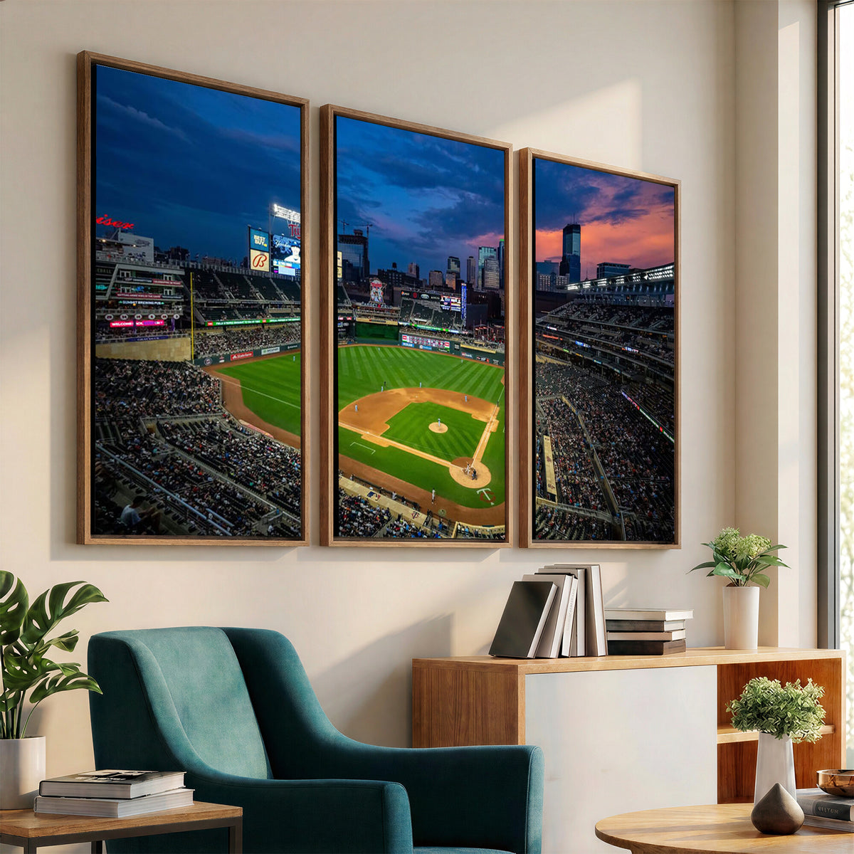 68222753-MGV-CV-36X24 - Target Field Wall Art Canvas Print, Baseball Stadium Scene