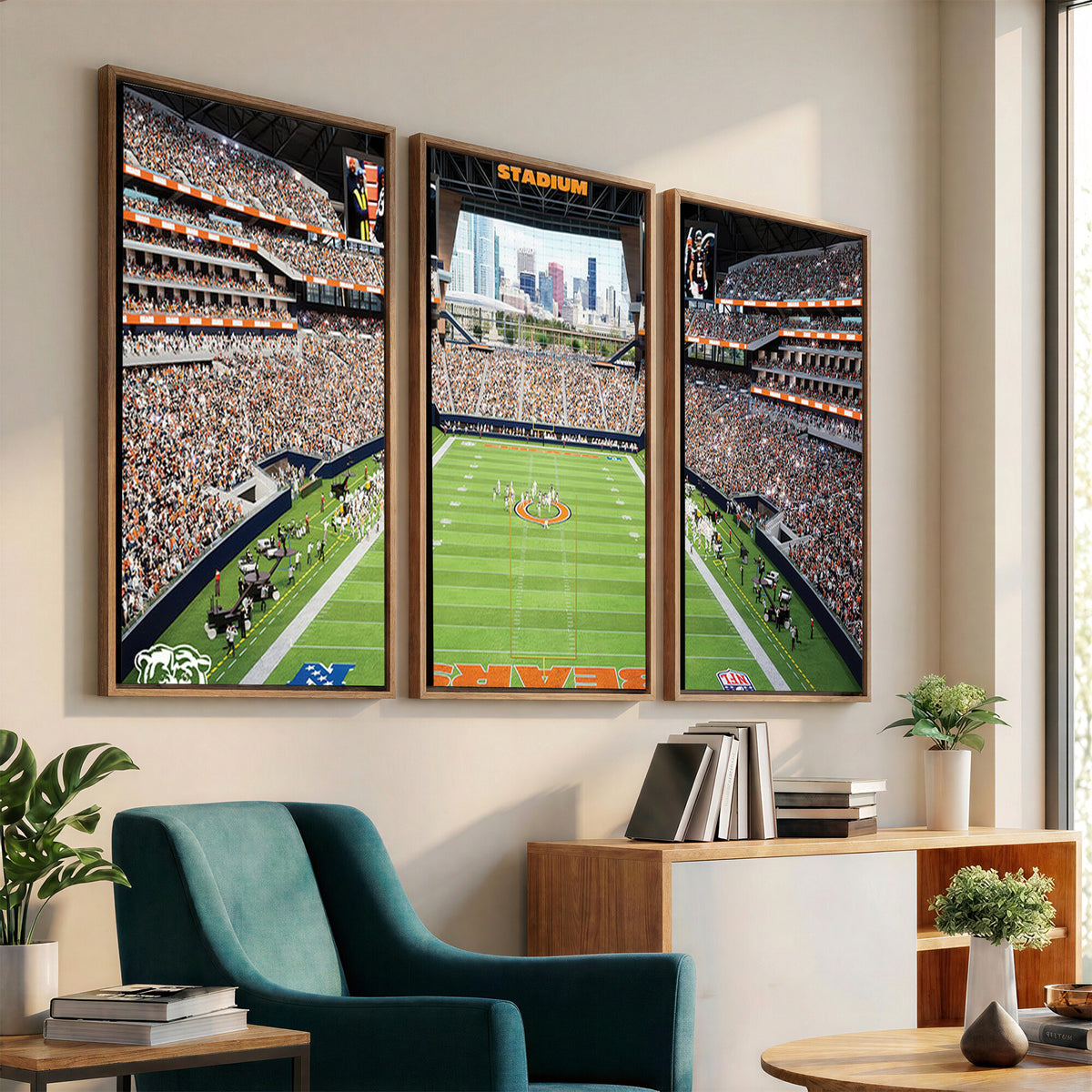 76935553-PAN-FL-20X10 - Chicago Bears Soldiers Field Wall Art Canvas Print, Home Office Wall Decor