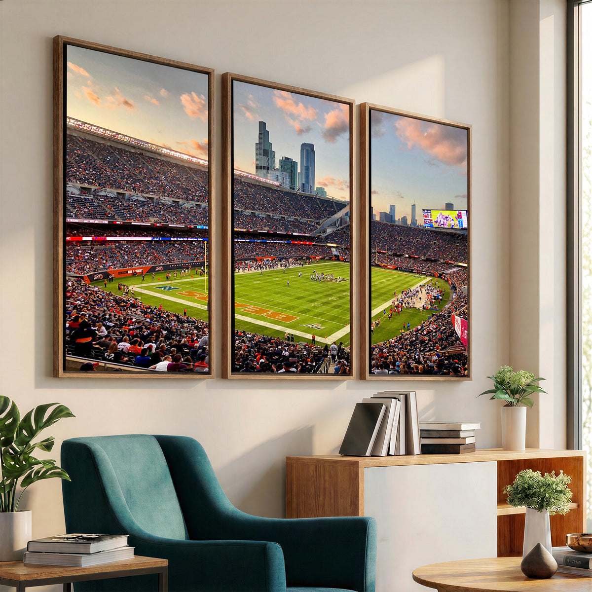 55377093-PAN-FL-20X10 - Chicago Bears Soldiers Field Wall Art Canvas Print, Man Cave Wall Decor