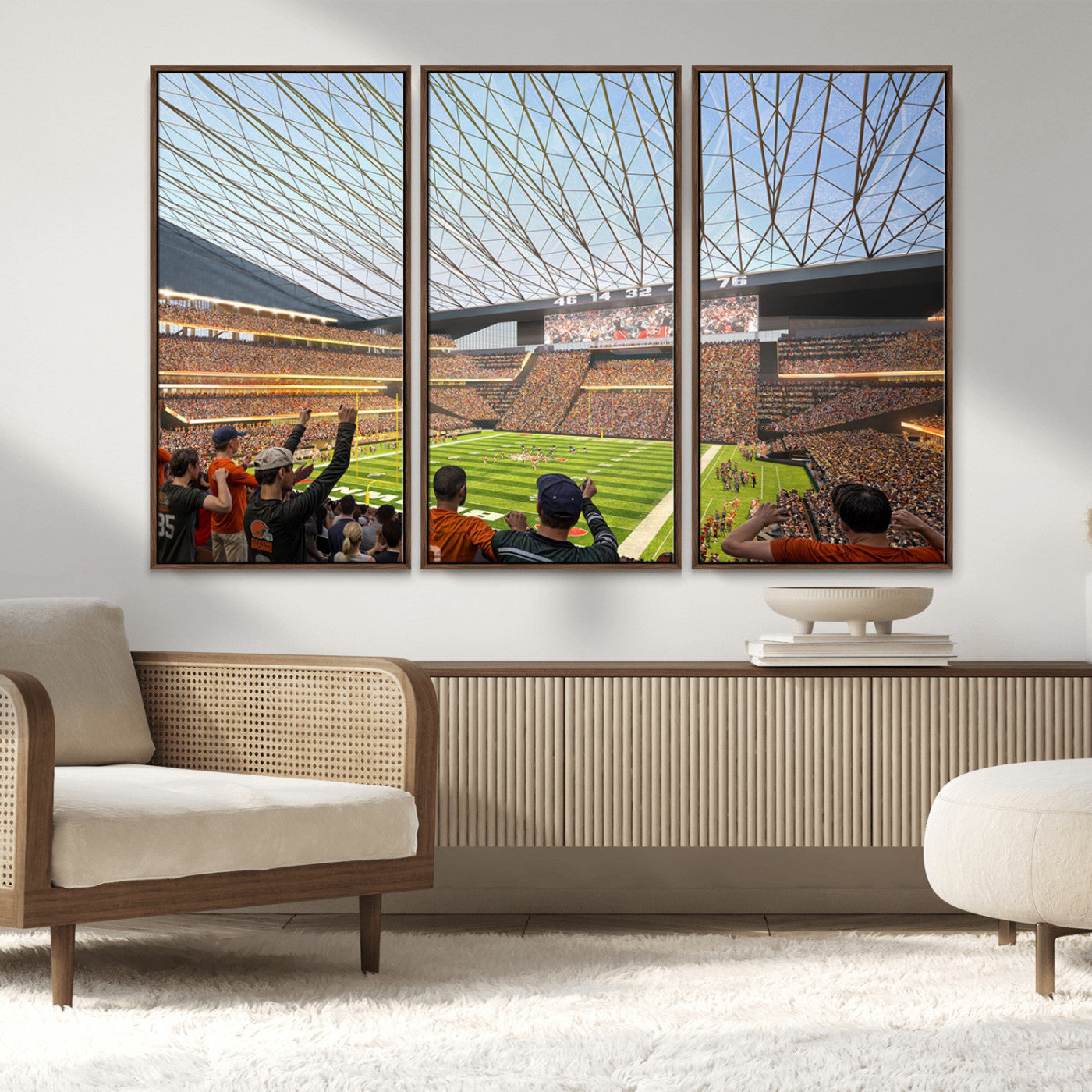 MGV-FC-48X32-3P - Cleveland Browns Stadium Wall Art - NFL Football Canvas Print