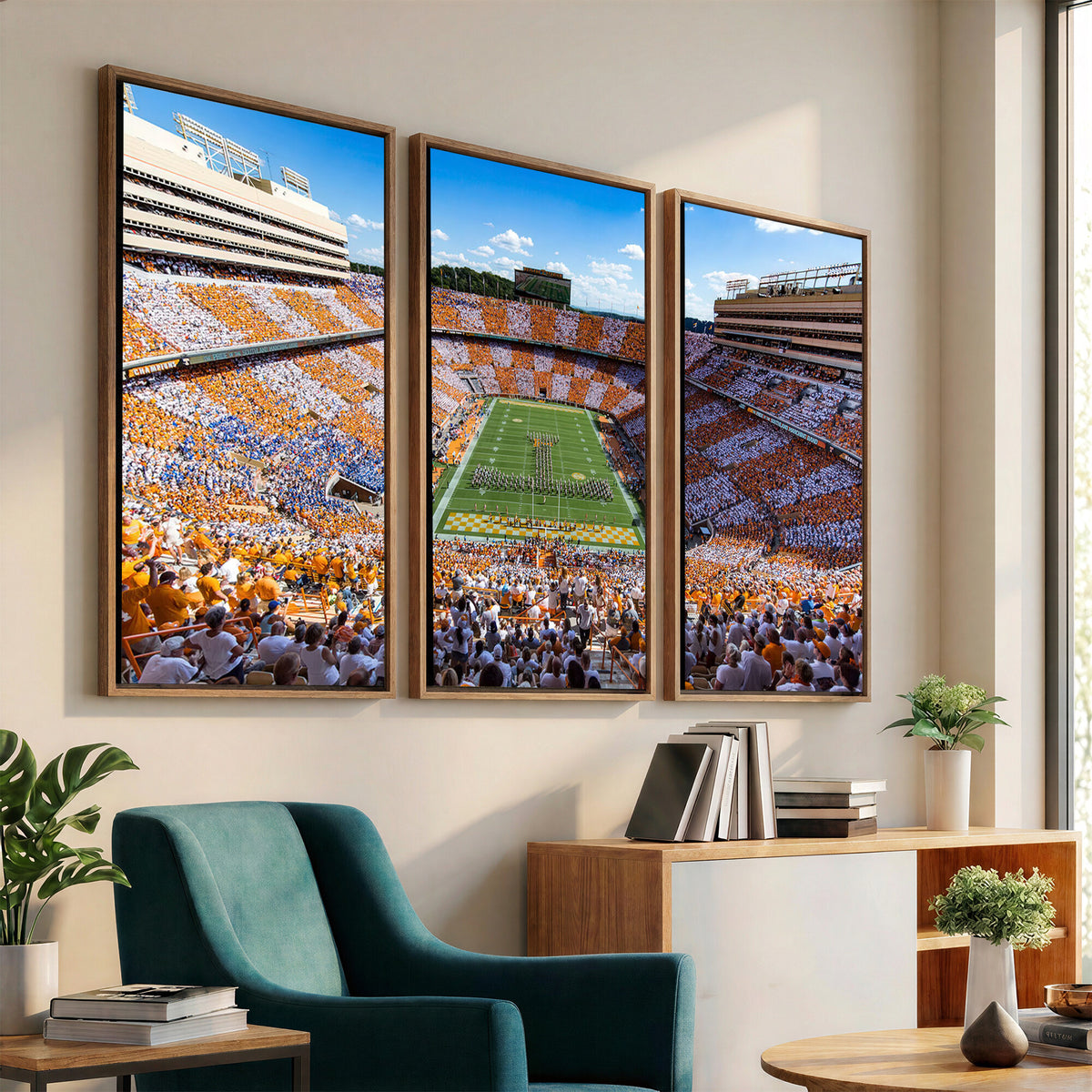 77097951-MGV-CV-36X24 - Tennessee Neyland Stadium Wall Art, Sports Arena Canvas, Extra Large Game Room Wall Decor