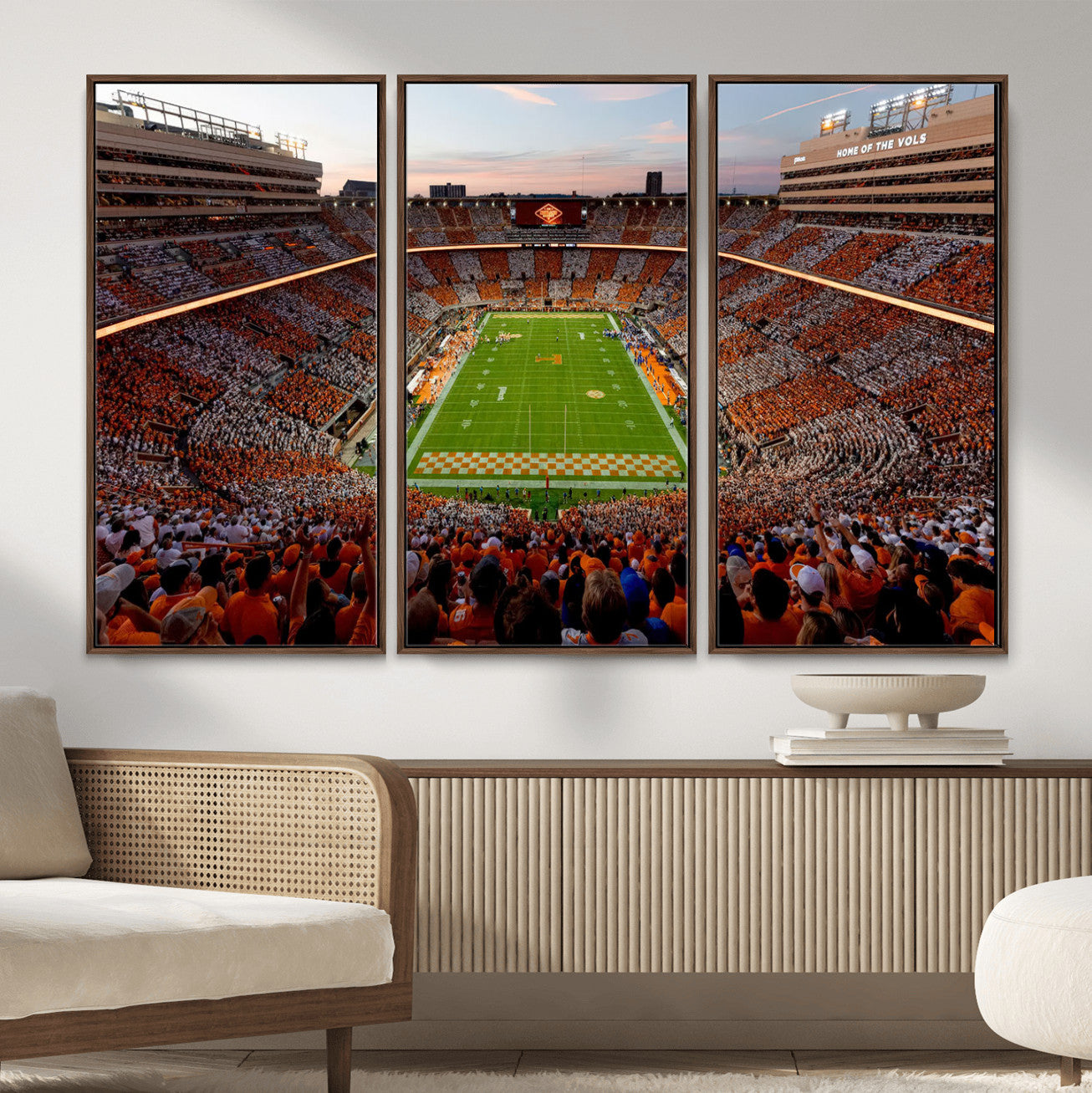 37160229-MGV-CV-36X24 - Tennessee Neyland Stadium Wall Art, Sports Arena Canvas Print, Panoramic Stadium Canvas Artwork for Home, Office