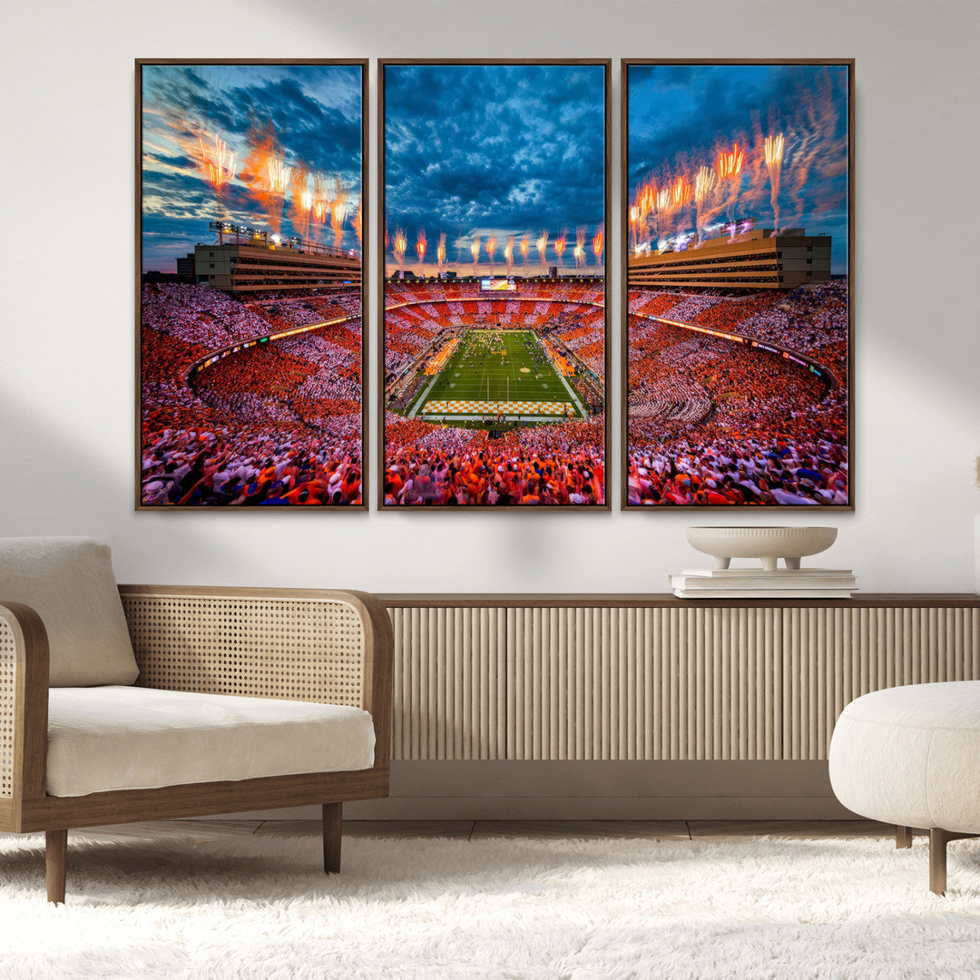 Tennessee Neyland Stadium Wall Art Print, Sports Arena Canvas Wall Art, Panoramic Stadium Canvas Print, Modern Athletic Field Art Printing