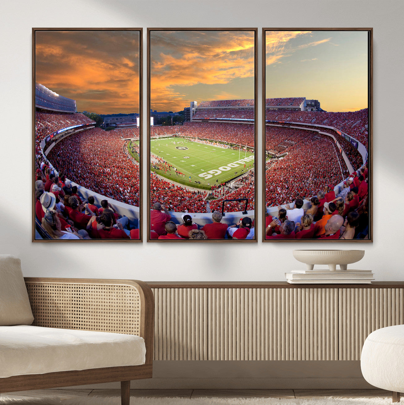 73680988-MGV-FC-48X32-3P - Dooley Stadium Wall Art, Sports Arena Canvas Print, Dooley Field Sanford Stadium Artwork for Home, Office