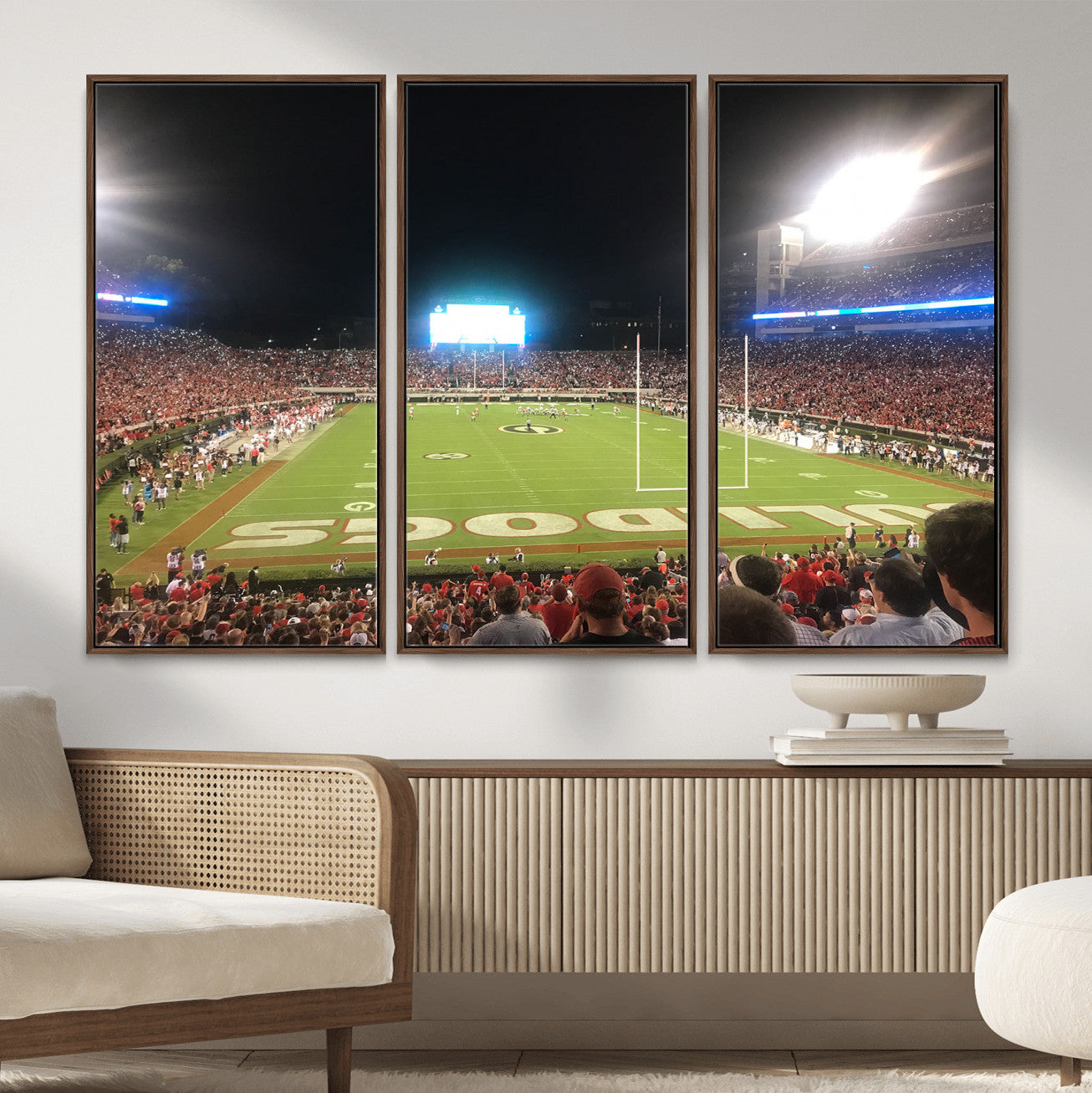 16230786-MGV-FC-48X32-3P - Dooley Stadium Wall Art, Sports Arena Panoramic Canvas Print, Modern Stadium Landscape Artwork for Home, Office