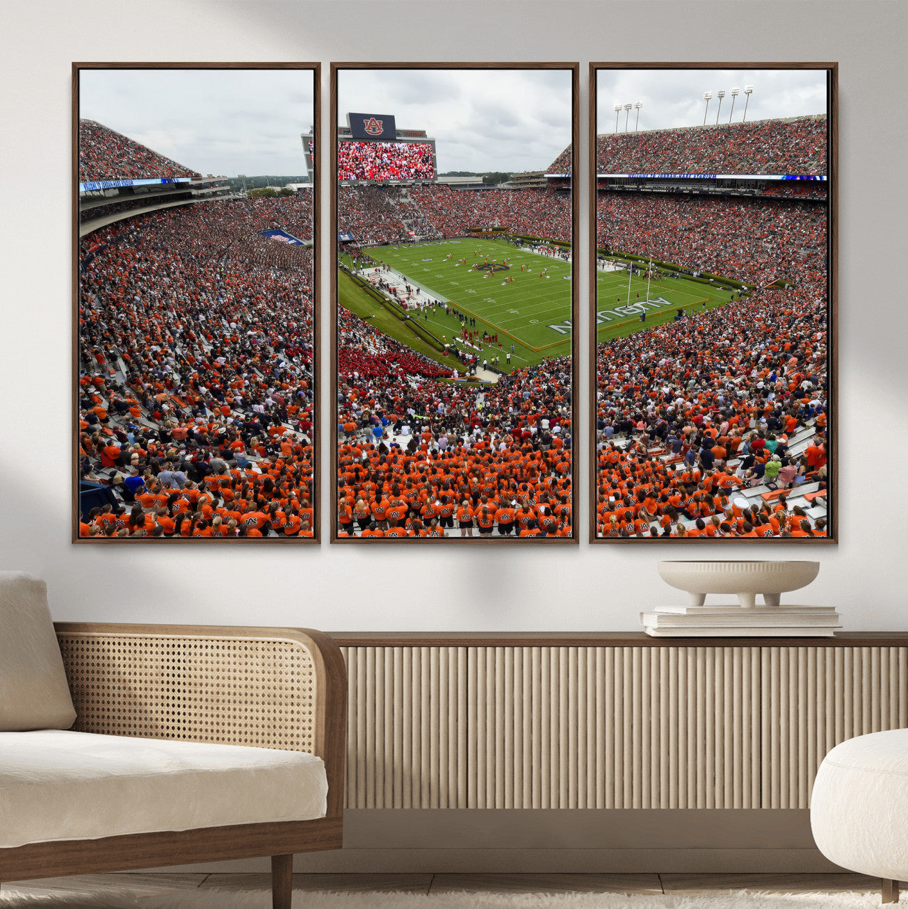 39597998-MGV-CV-36X24-Jordan-Hare Stadium Wall Art Canvas Print, College Sports Art for Man Cave or Game Room, Framed Alabama Football Decor
