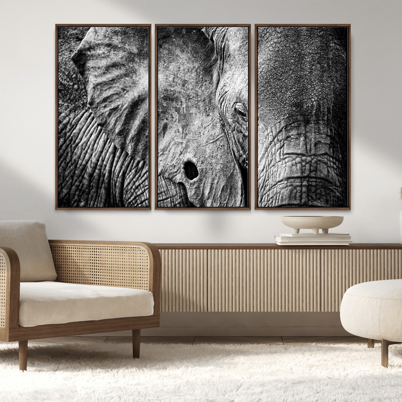 MGV-FC-48X32-3P - Wild Old Elephant Wall Art Canvas Print