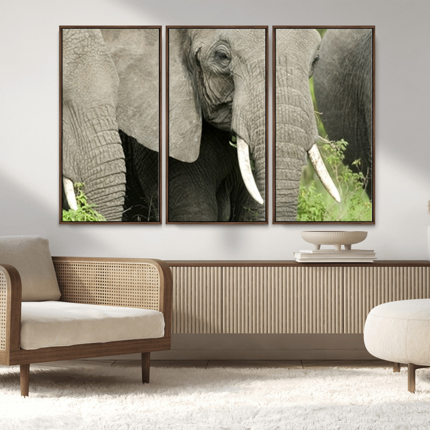 MGV-FC-48X32-3P - Wild Elephant Wall Art Canvas Print