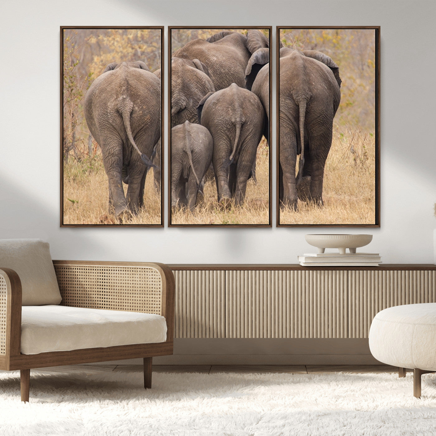 MGV-FC-48X32-3P - Wild Elephant Wall Art Canvas Print