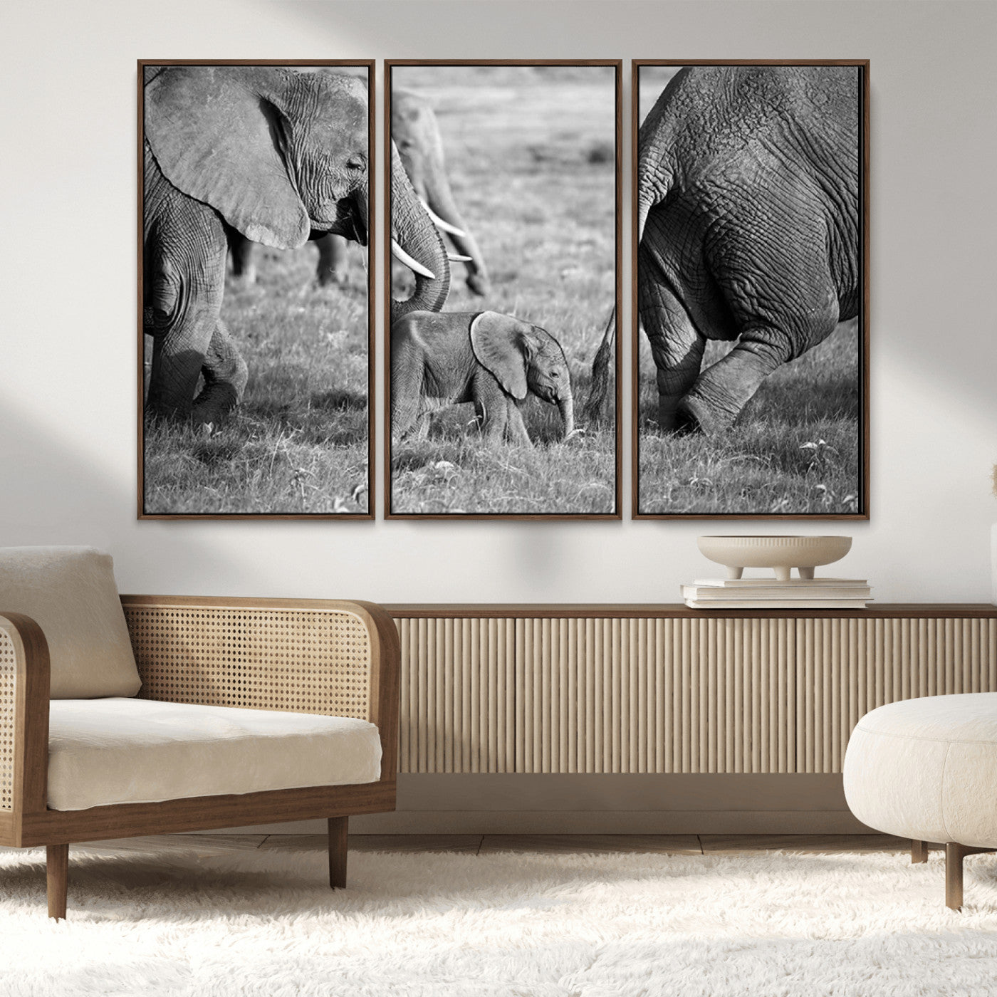 MGV-FC-48X32-3P - Wild Elephant Wall Art Canvas Print