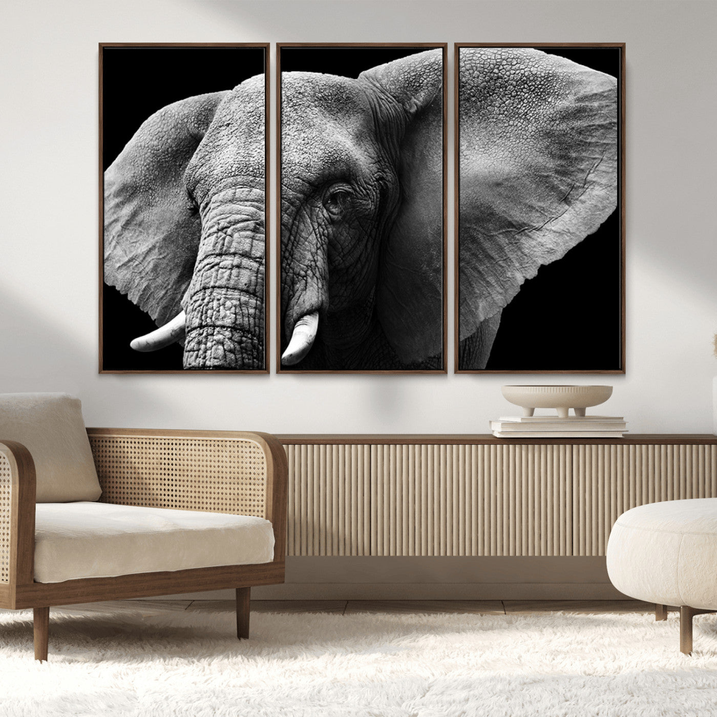 MGV-FC-48X32-3P - Big Elephant Close Up Wall Art Canvas Print