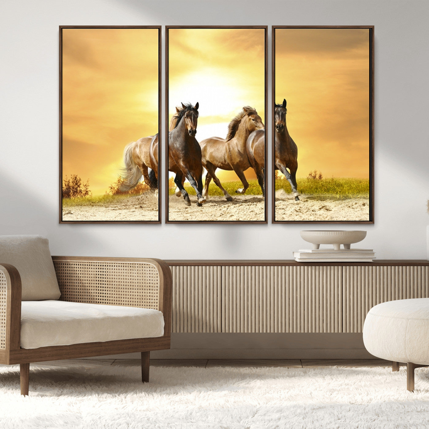MGV-FC-48X32-3P - Wild Horses Wall Art Canvas Print